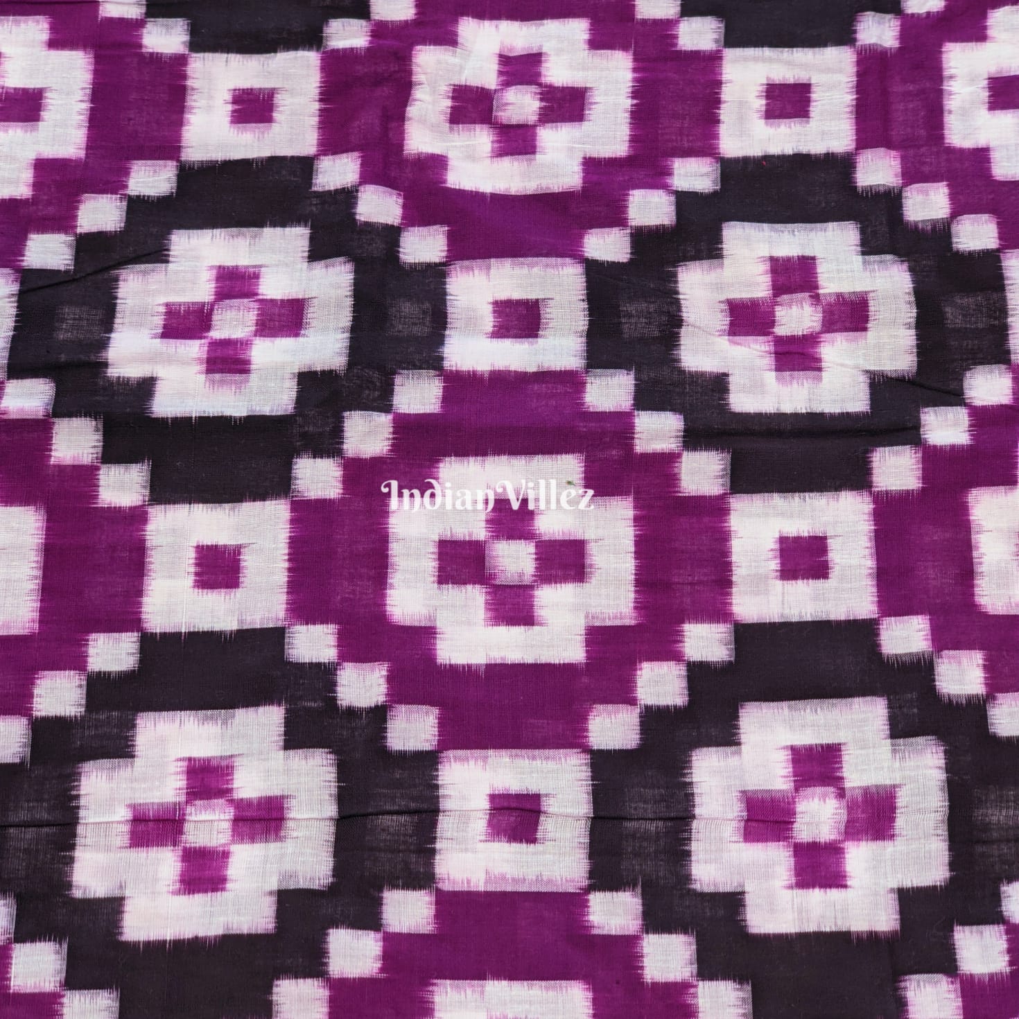 IndianVillèz Purple Sambalpuri Bada Pasapali Cotton Fabric - view 3