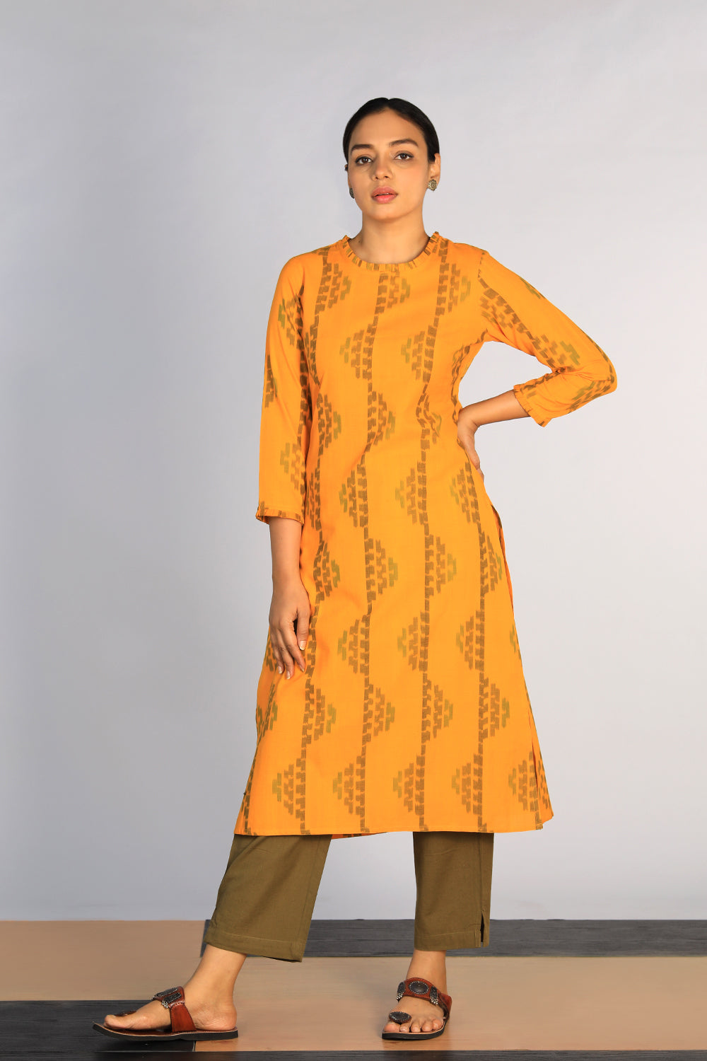 Kalanjali Ethnics Cotton Pochampally Ikat kurti