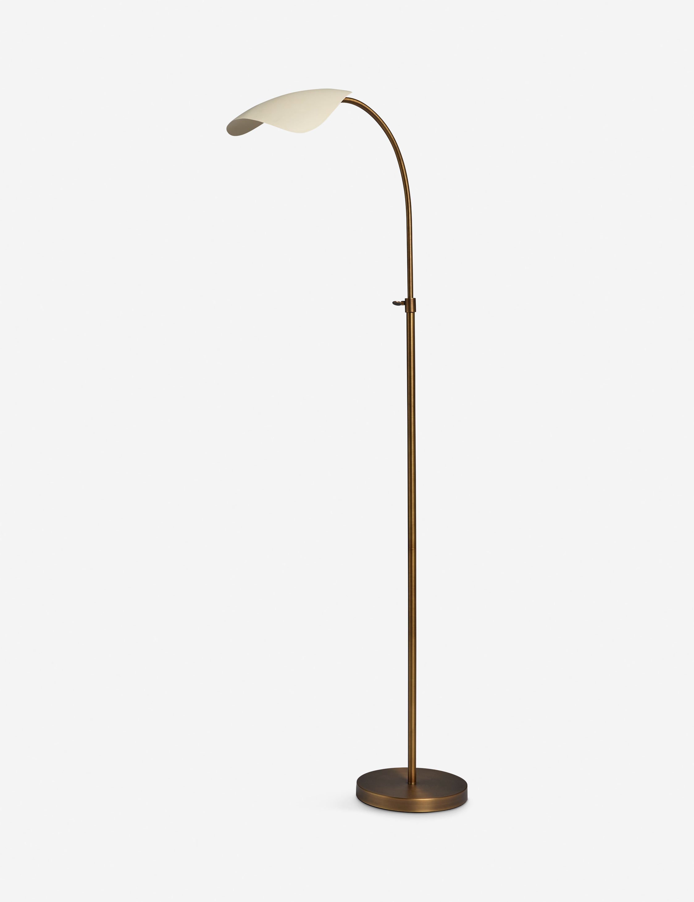 Lulu and Georgia Brevin Task Floor Lamp – Cream and Antique Brass