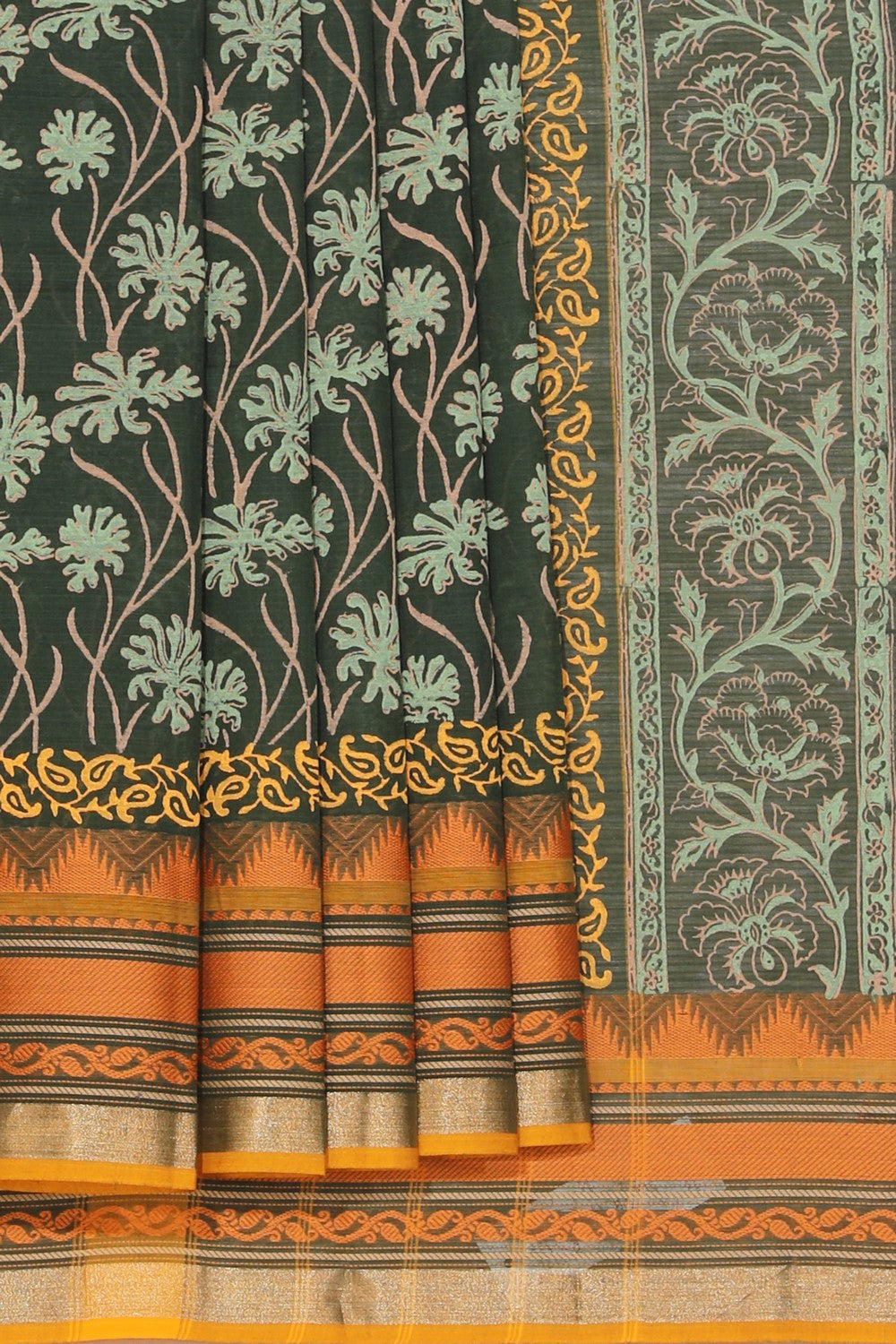 Kalanjali Ethnics Hand block printed cotton saree - view 2