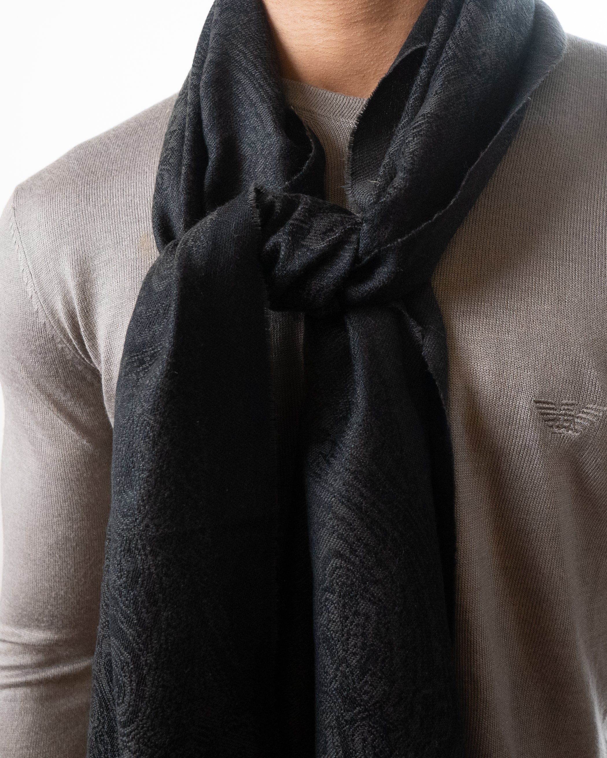 Balmain Grey and Black Scarf – Multi - view 3
