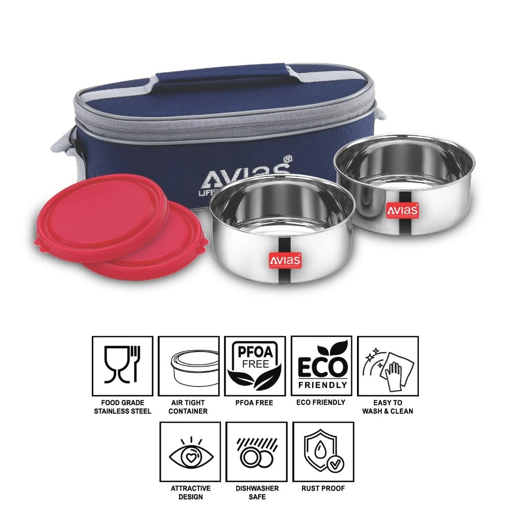 AVIAS Freshia Stainless Steel Tiffin Box with jacket (Horizontal) | Food Grade | Light Weight - view 8