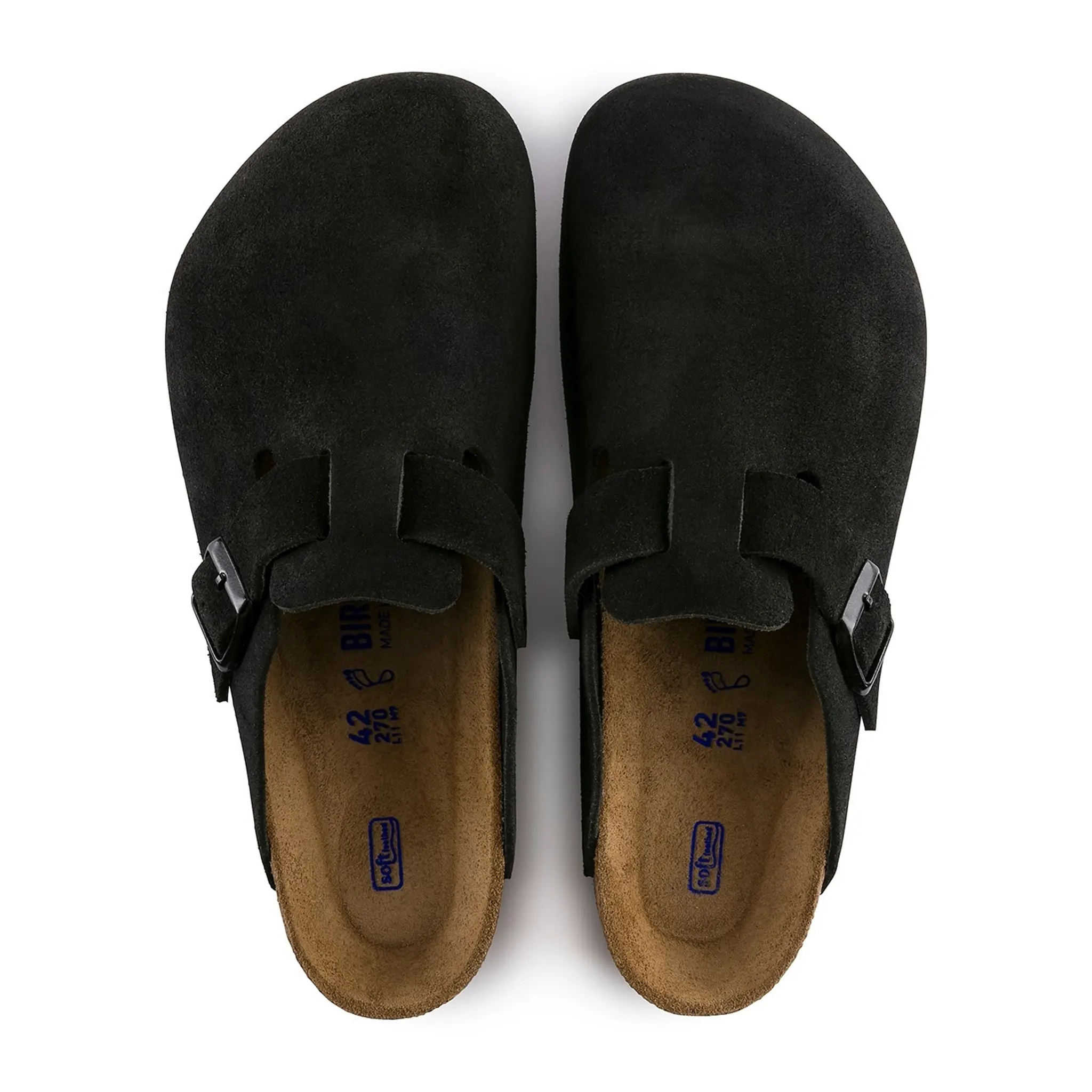 Birkenstock Boston Suede Flat Sandals Black (W) - view 4