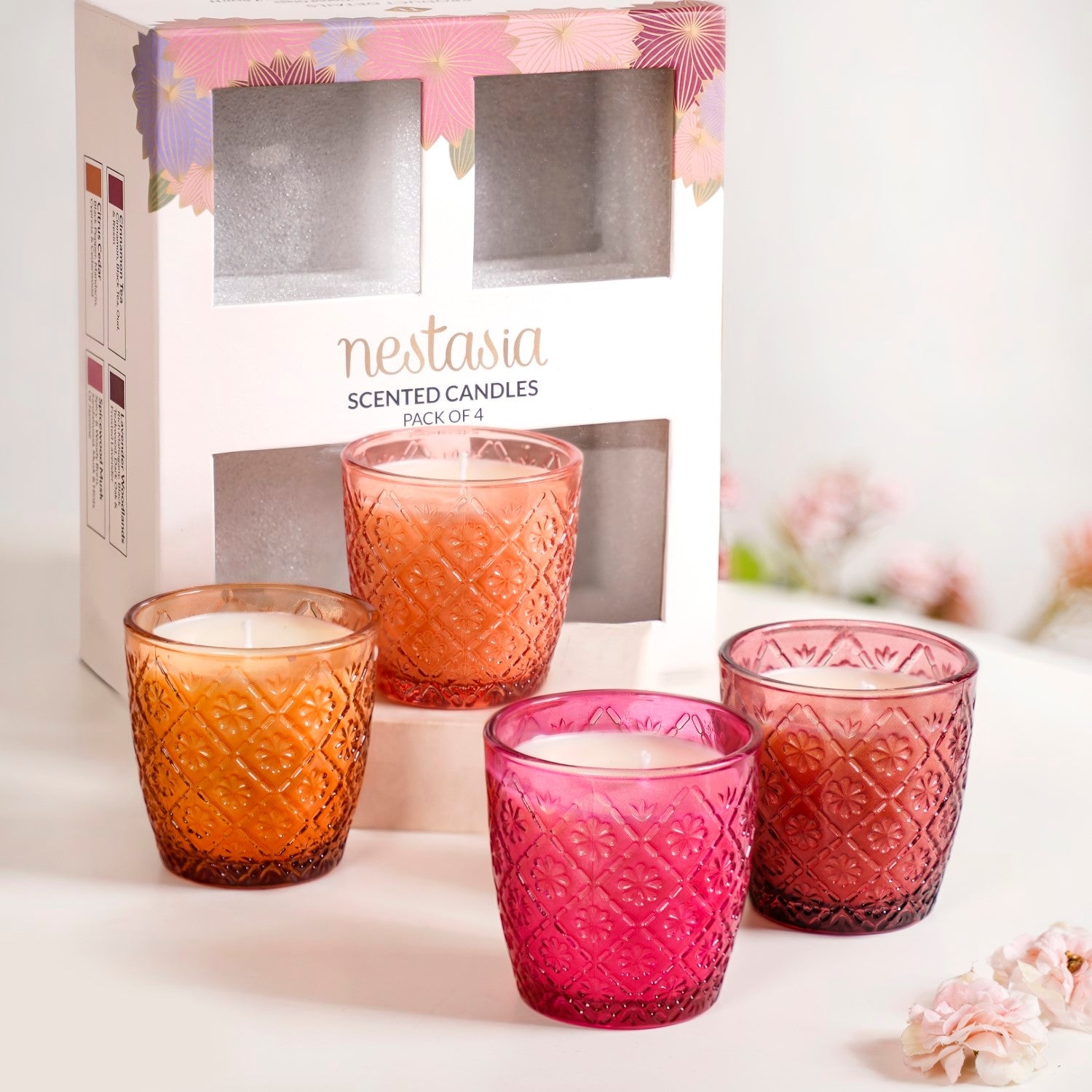 Nestasia Scented Citrus Woods Fragrant Candle Set Of 4