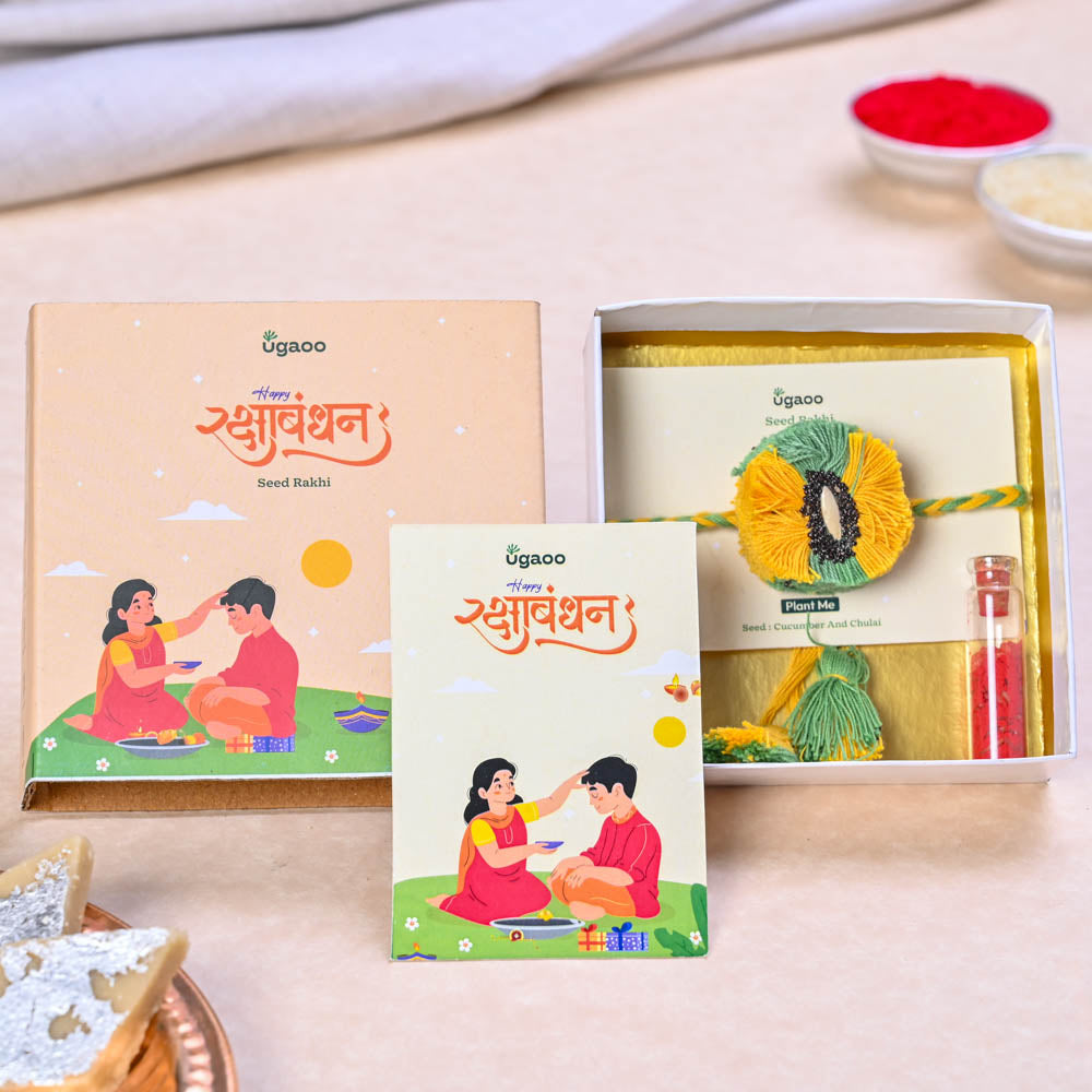 Ugaoo Plantable Seed Rakhi with Cucumber & Chulai Seeds - view 4