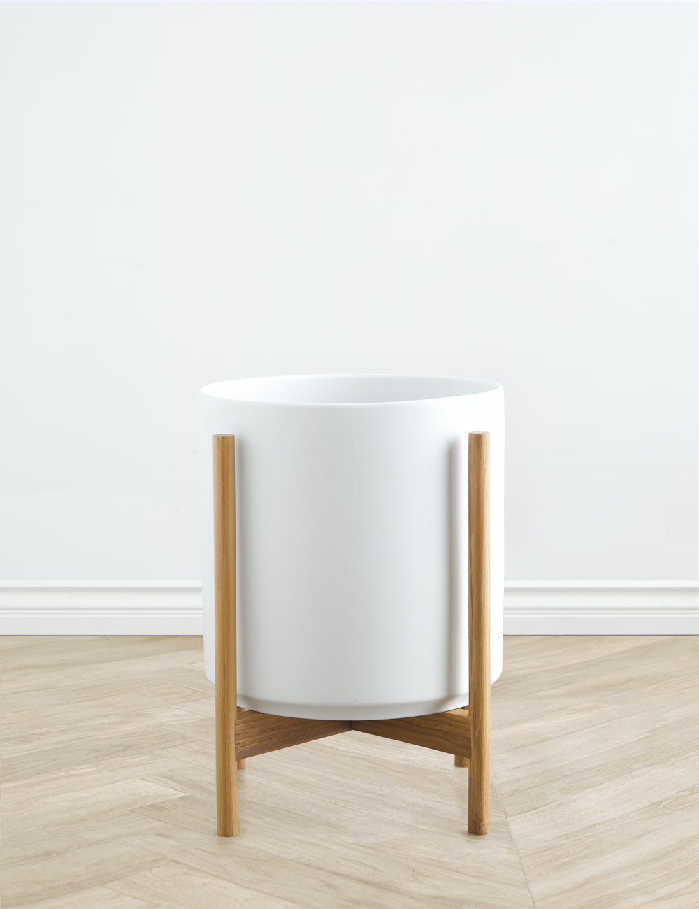 Lulu and Georgia Ceramic Planter Pot + Teak Stand by LBE Design - view 2