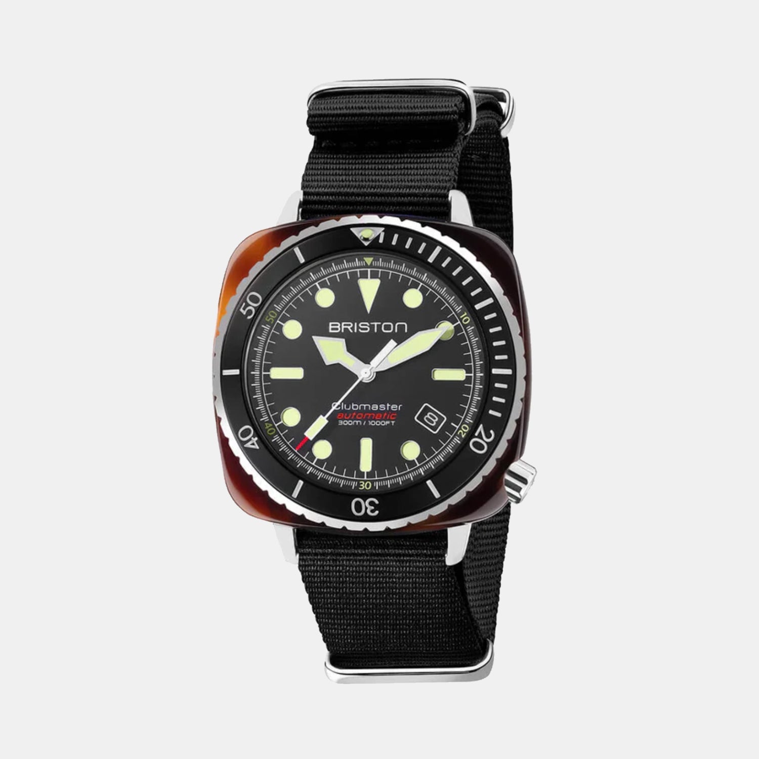 Briston Clubmaster Diver Men Automatic Black Dial Analog Nato Watch 21644.SA.T.1.NB