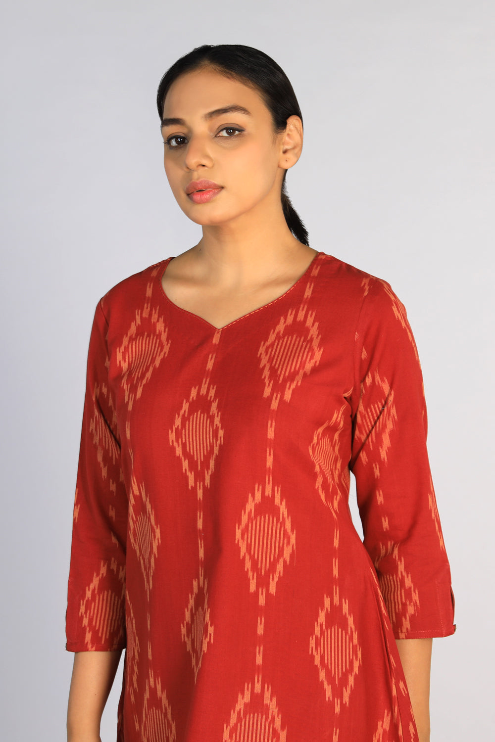 Kalanjali Ethnics Cotton Pochampally Ikat kurti - view 2