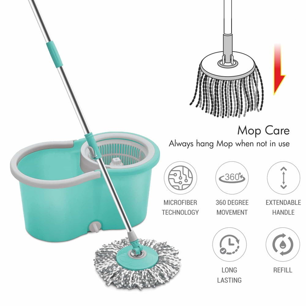 Wheely Spin Mop (Spotzero by Milton) – Aqua Green - view 4