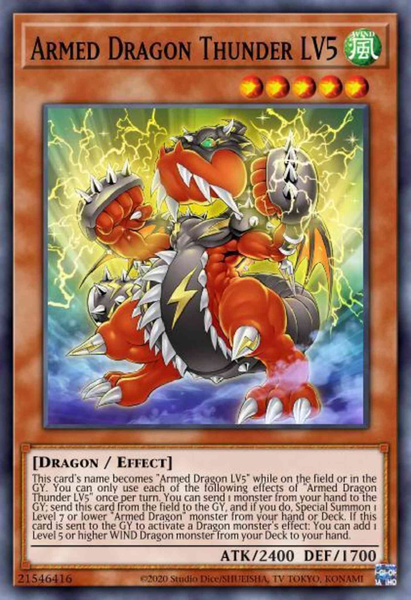 Yu-Gi-Oh! Armed Dragon Thunder LV5 - BLVO-EN003 - Super Rare - 1st Edition