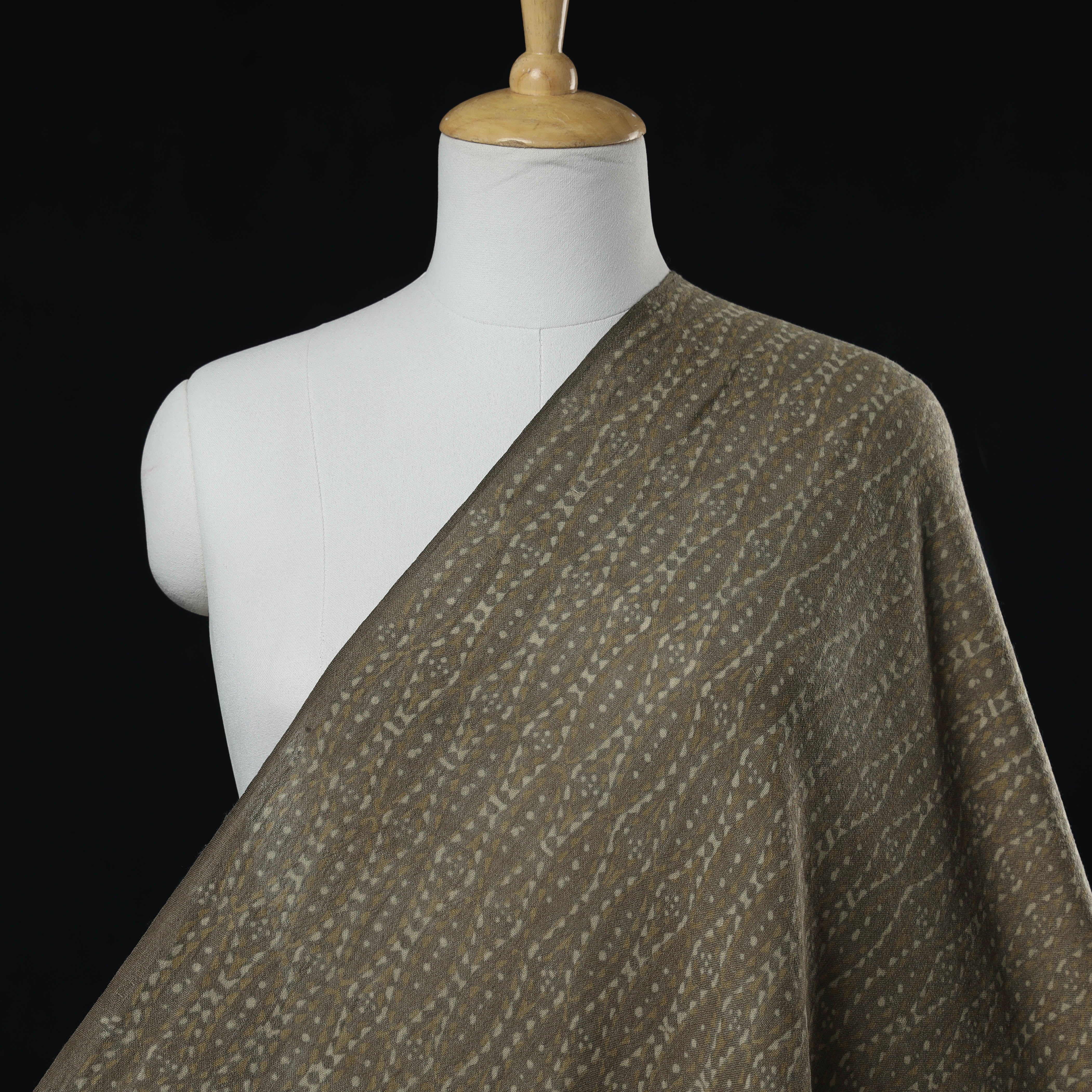 HAVELI CHRONICLES Brown - Kutchi Woolen Akola Hand Block Printed Fabric