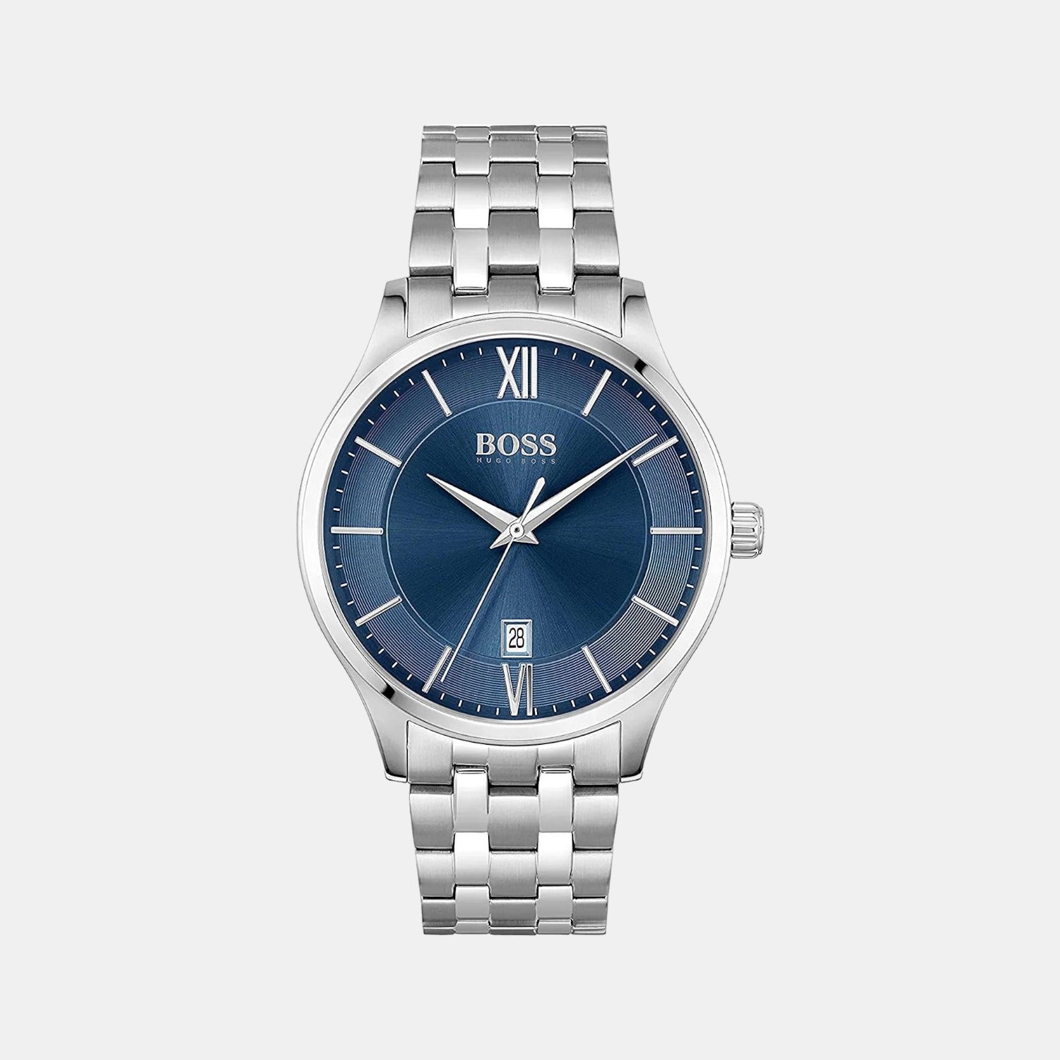 Boss Elite Men Quartz Blue Dial Analog Stainless Steel Watch 1513895