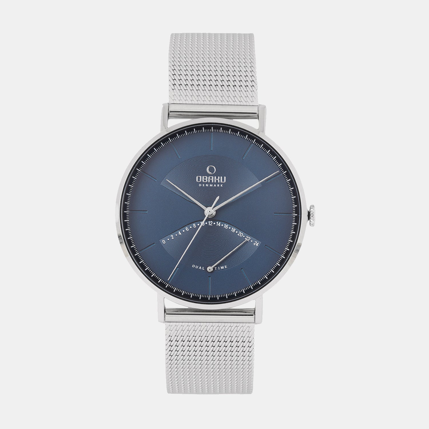 Obaku Elm Cyan Men Quartz Blue Dial Analog Stainless Steel Watch V213GUCLMC