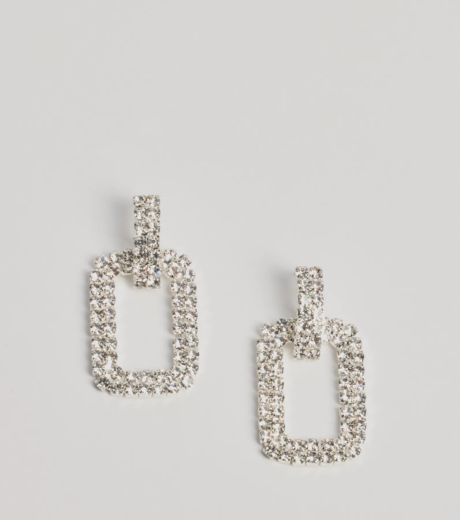 Windsor Luxe Shine Rhinestone Square-Shaped Drop Earrings