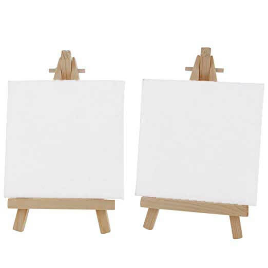 Artnery Mini Canvas With Wooden Easel