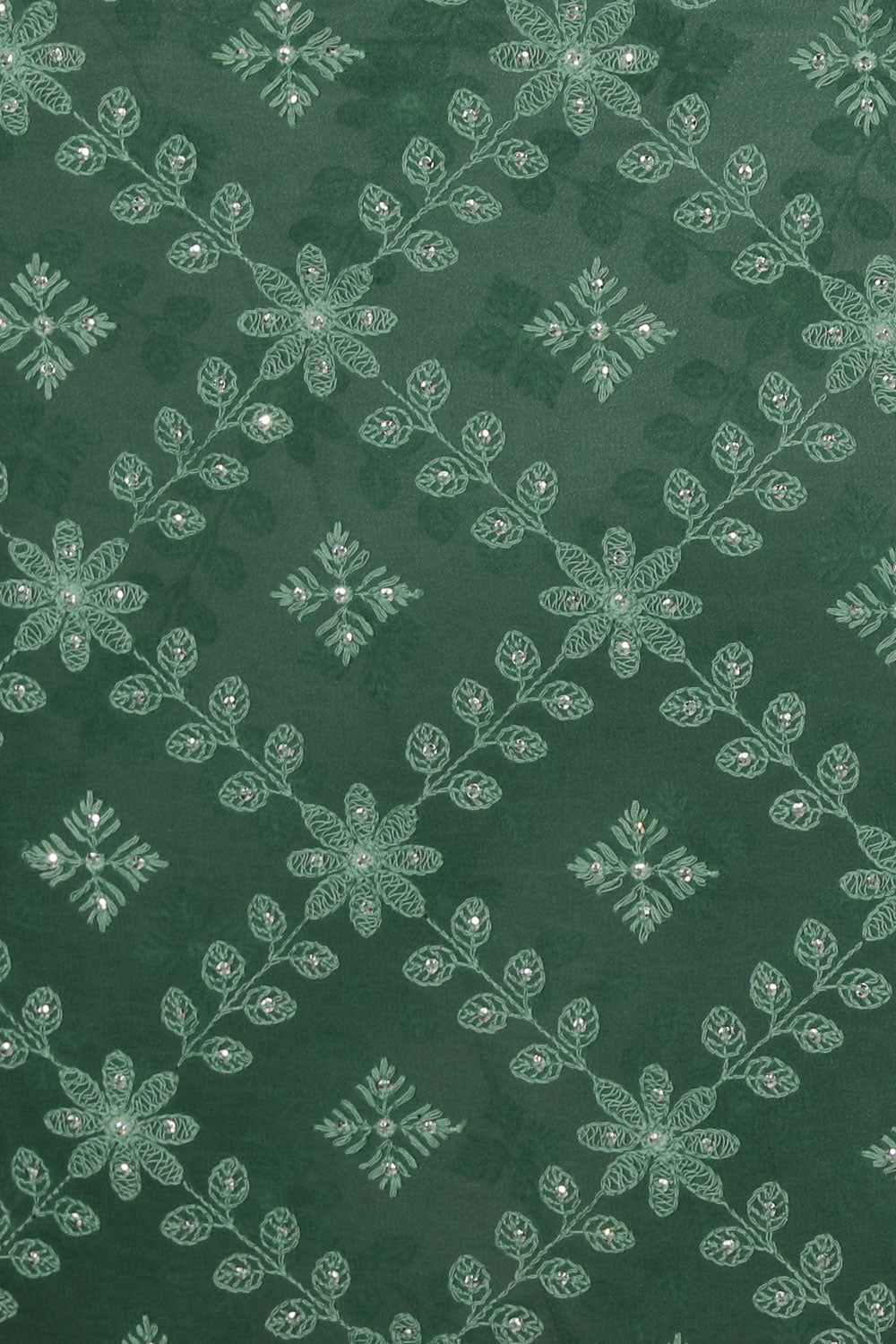 Kalanjali Georgette Smoky Green Saree – Women's - view 2