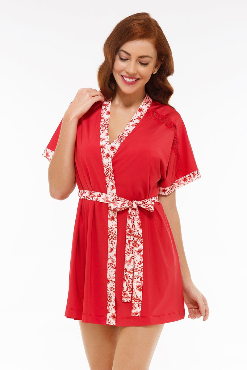 amante Lovestruck Sleep Robe - Tomato Puree