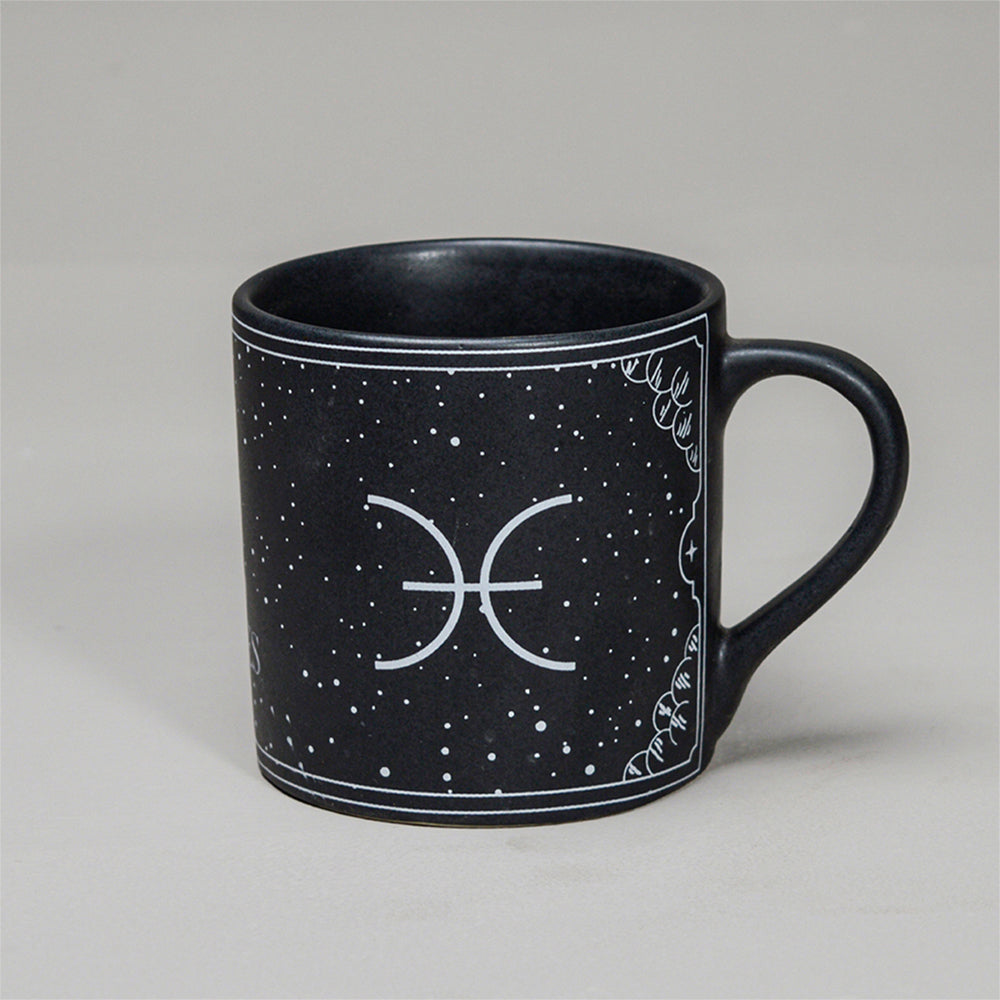 ALMIRO TREE Black - Ceramic Sunsign Theme Coffee Mug Pisces (350ml)
