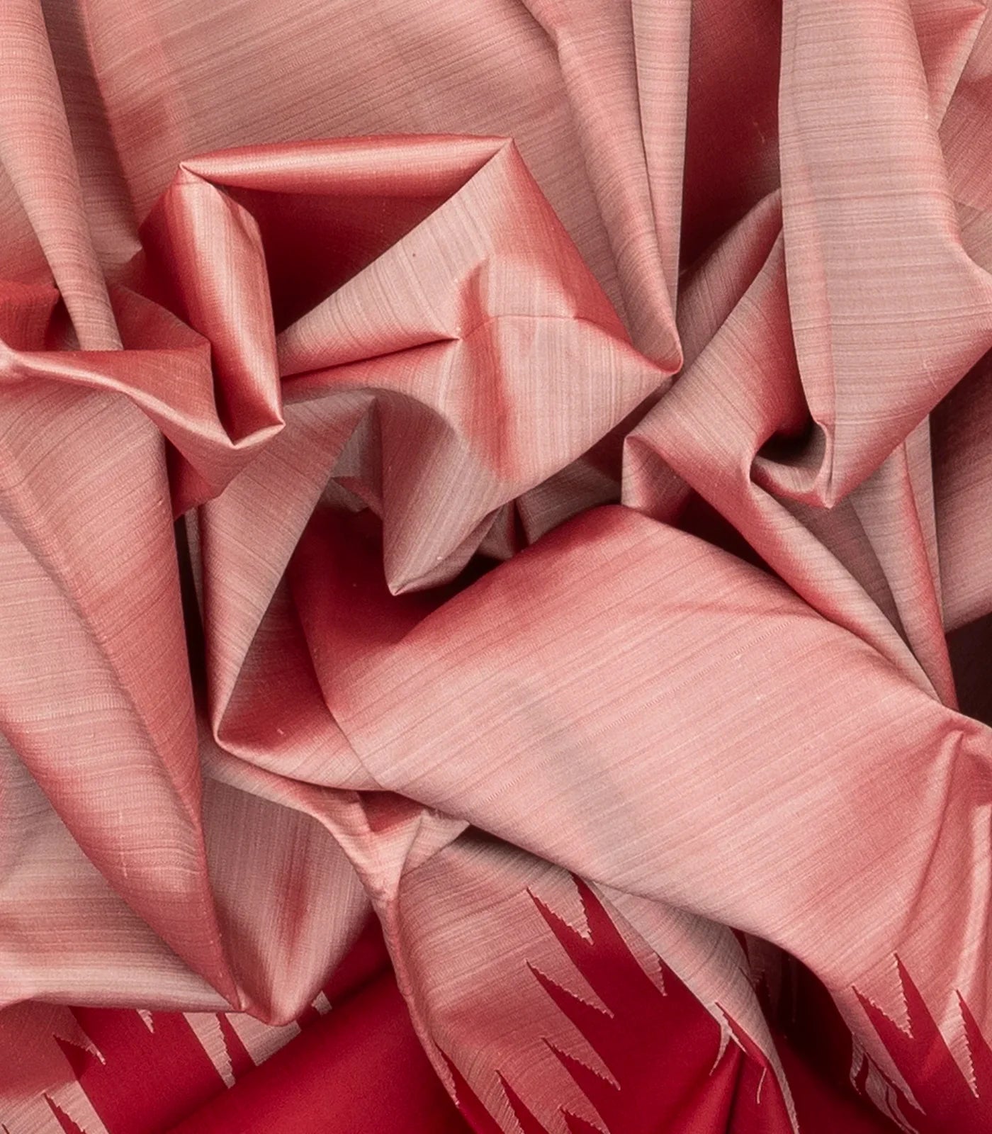 RmKV Dusty Pink Handloom Kanchipuram Korvai Silk Saree With Temple Border - view 3