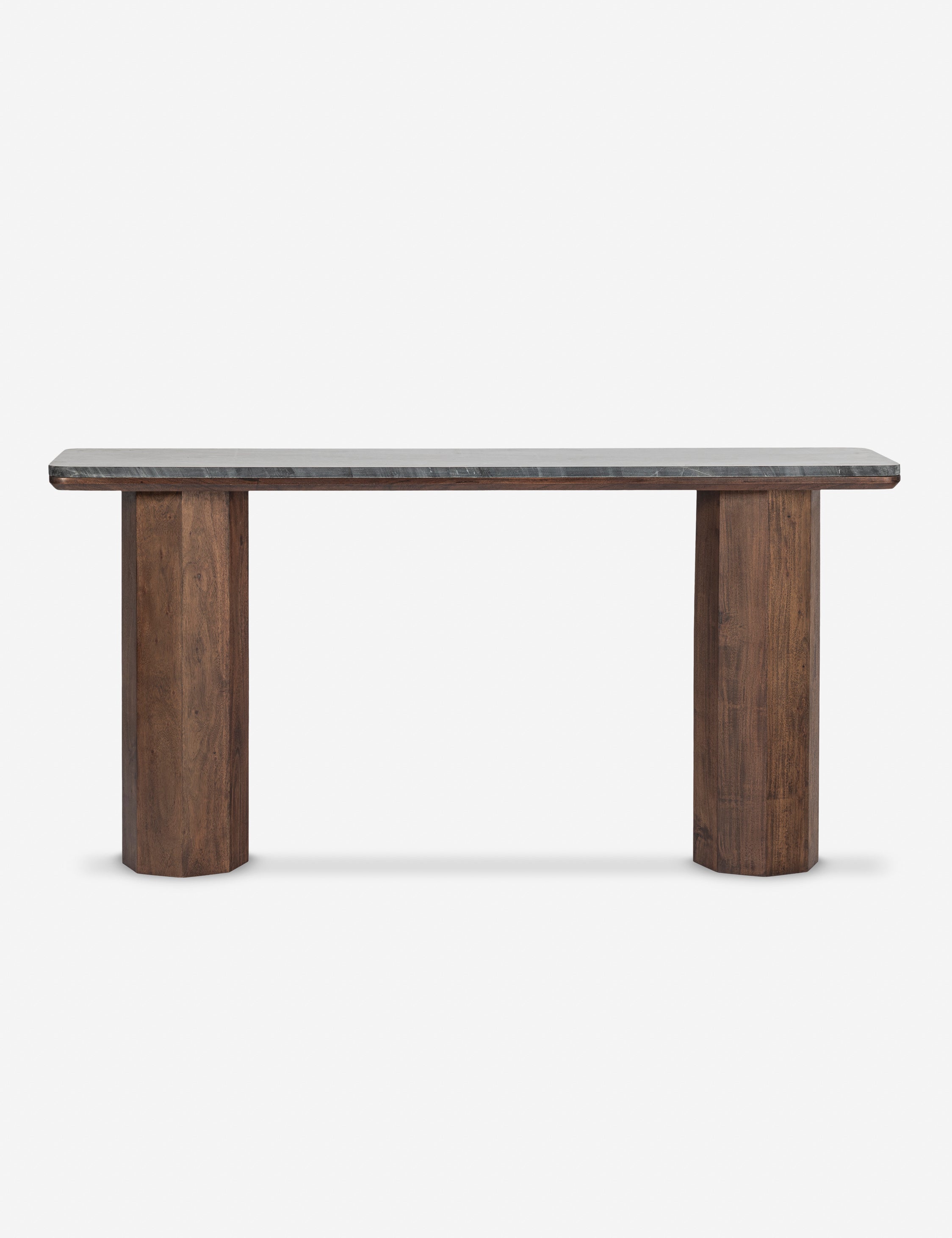 Lulu and Georgia Phan Console Table – Brown and Black Marble