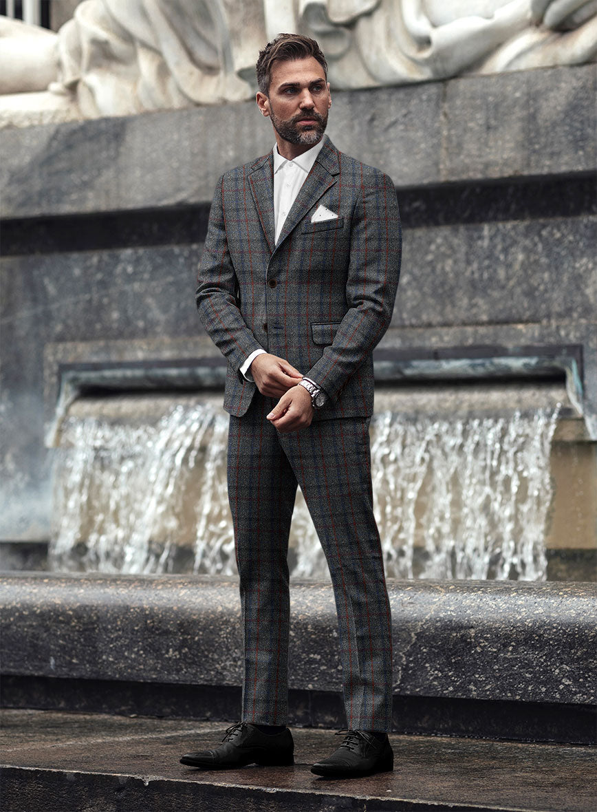 StudioSuits Harris Tweed Ice Blue Check Suit - view 2