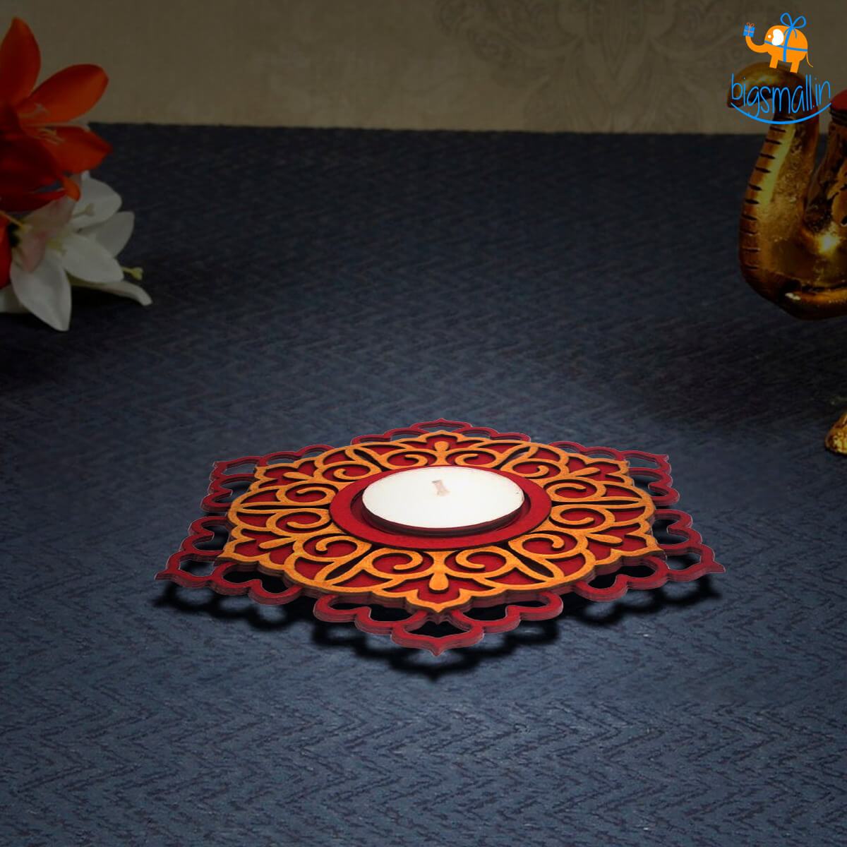 Bigsmall_cc Decorative Wooden Tea Light Holder - Set of 2 - view 25