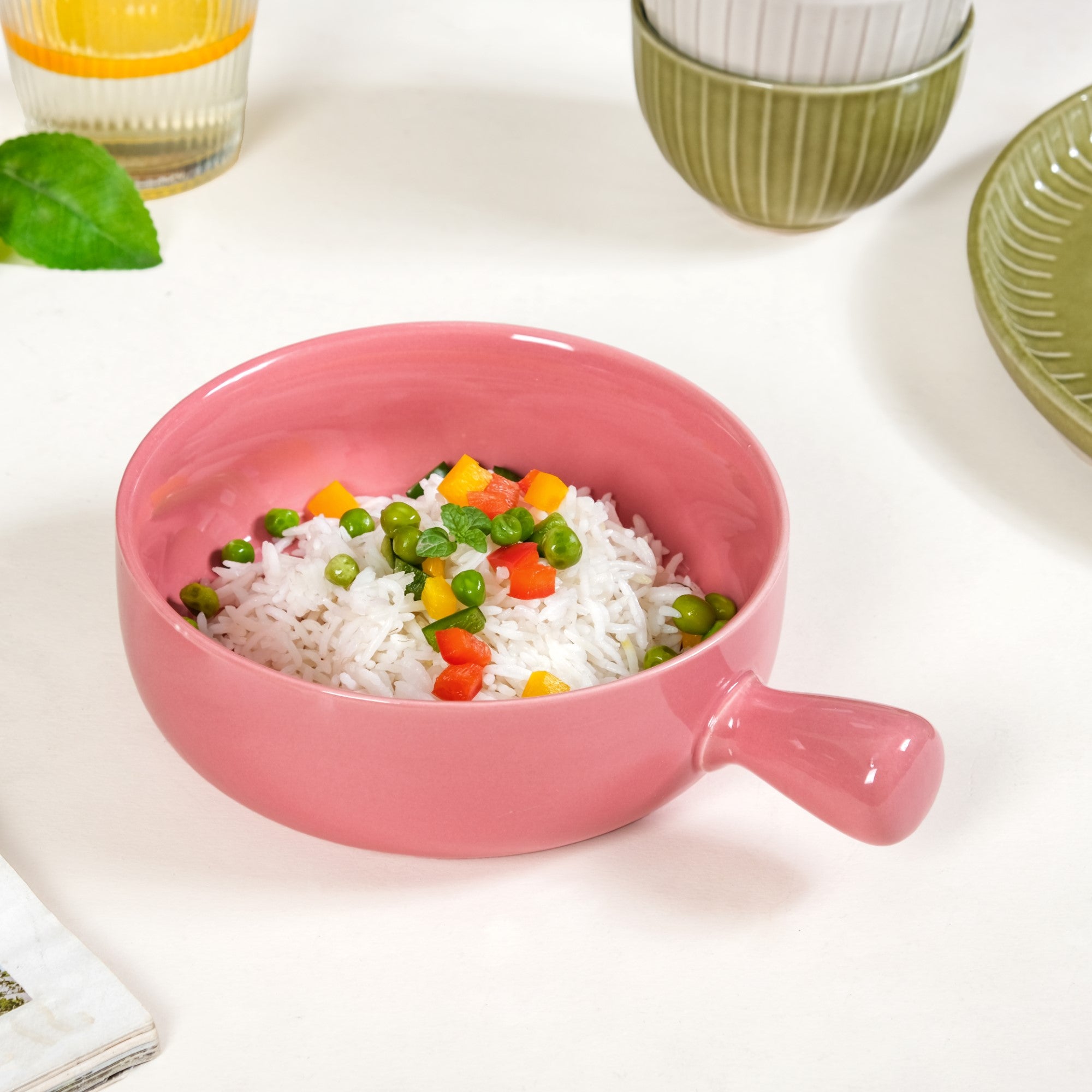 Nestasia Bowl With Handle Pink 650ml
