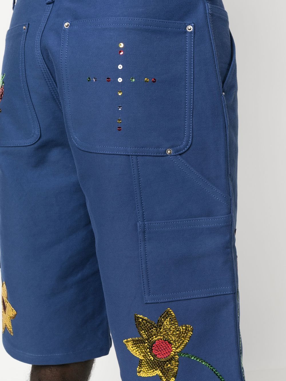 Sky High Farm Workwear Embroidered denim shorts - view 5