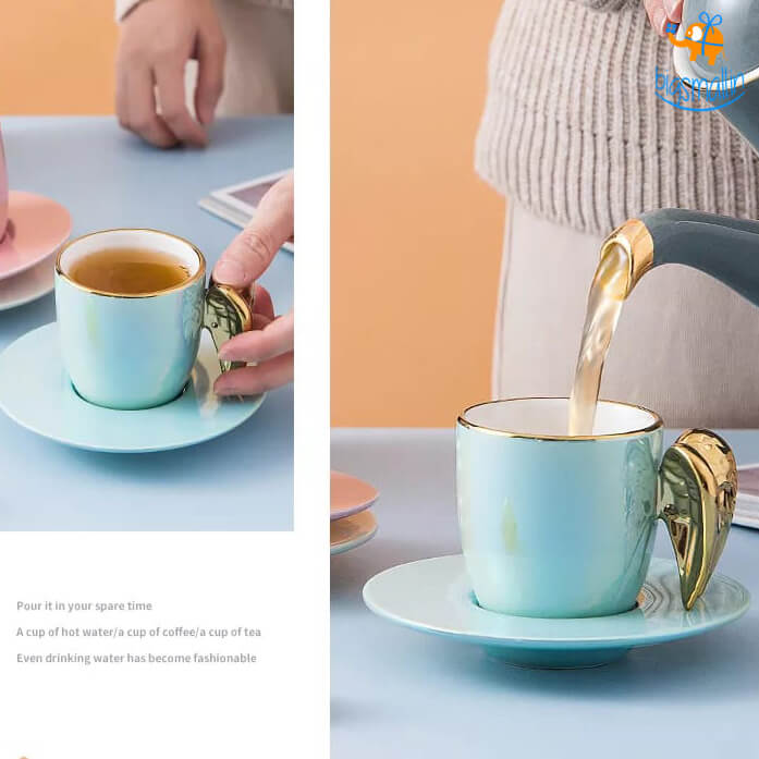 Bigsmall_hmk 3D Angel Wings Mug with Saucer - view 2
