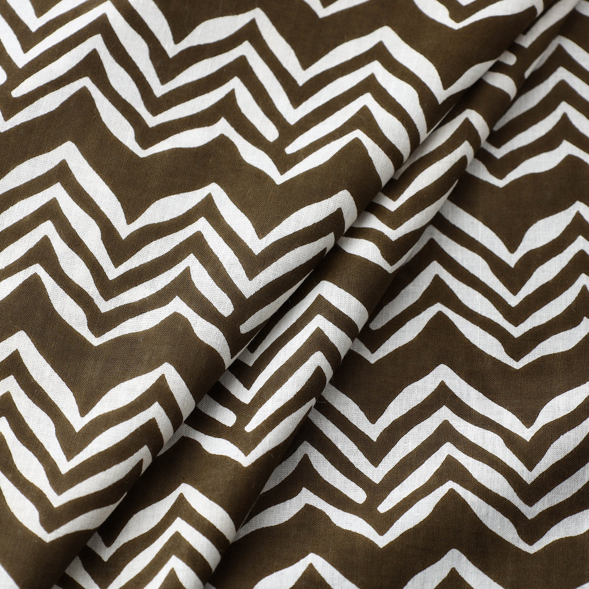 ARTISAN HAND BLOCK PRINTS Brown - Floral Jaipur Print Cotton Fabric 20 - view 2