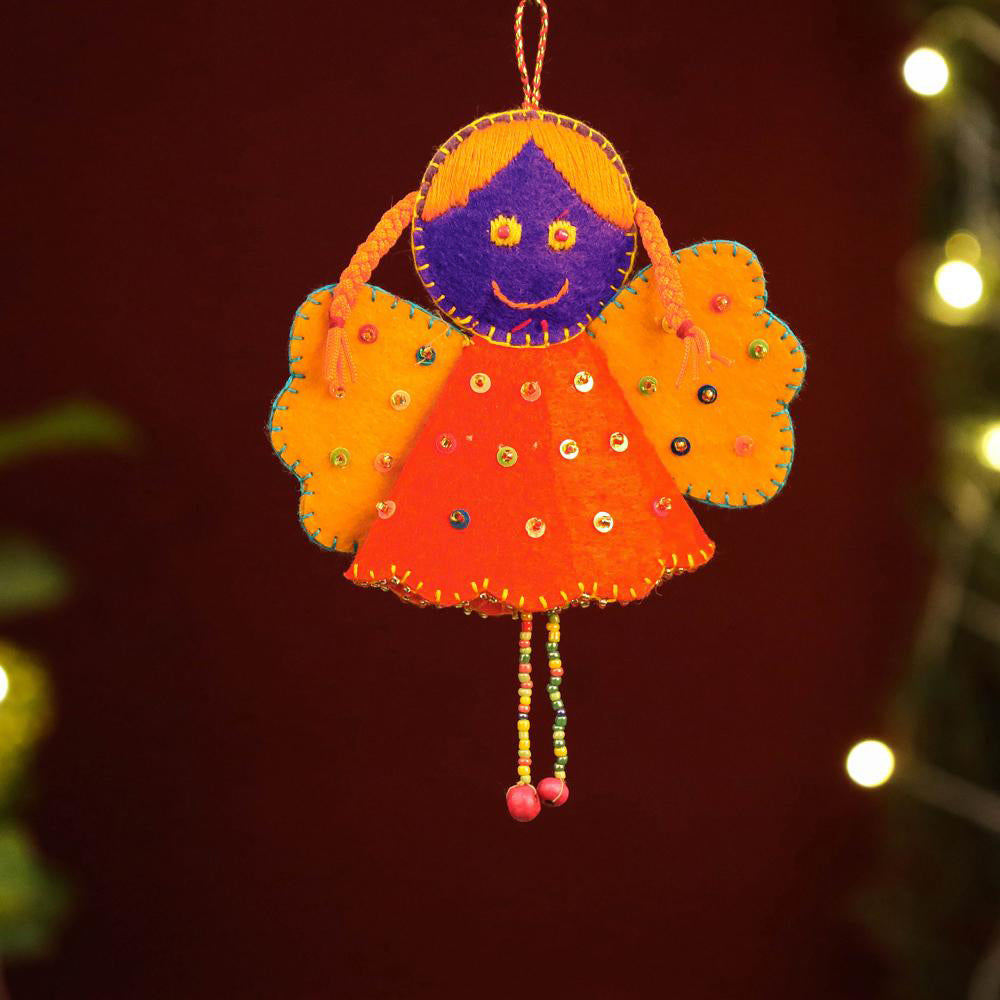 Handmade felt beadwork – WITH LOVE BY KANIKA Angel - Handmade Felt & Beadwork Christmas Ornament