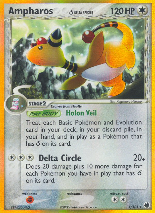 Rare holo ex15-1 – Pokémon Ampharos δ - 1/101 - Rare Holo [ex15-1] [Reverse Holo] - Ampharos δ - 1/101 - Rare Holo