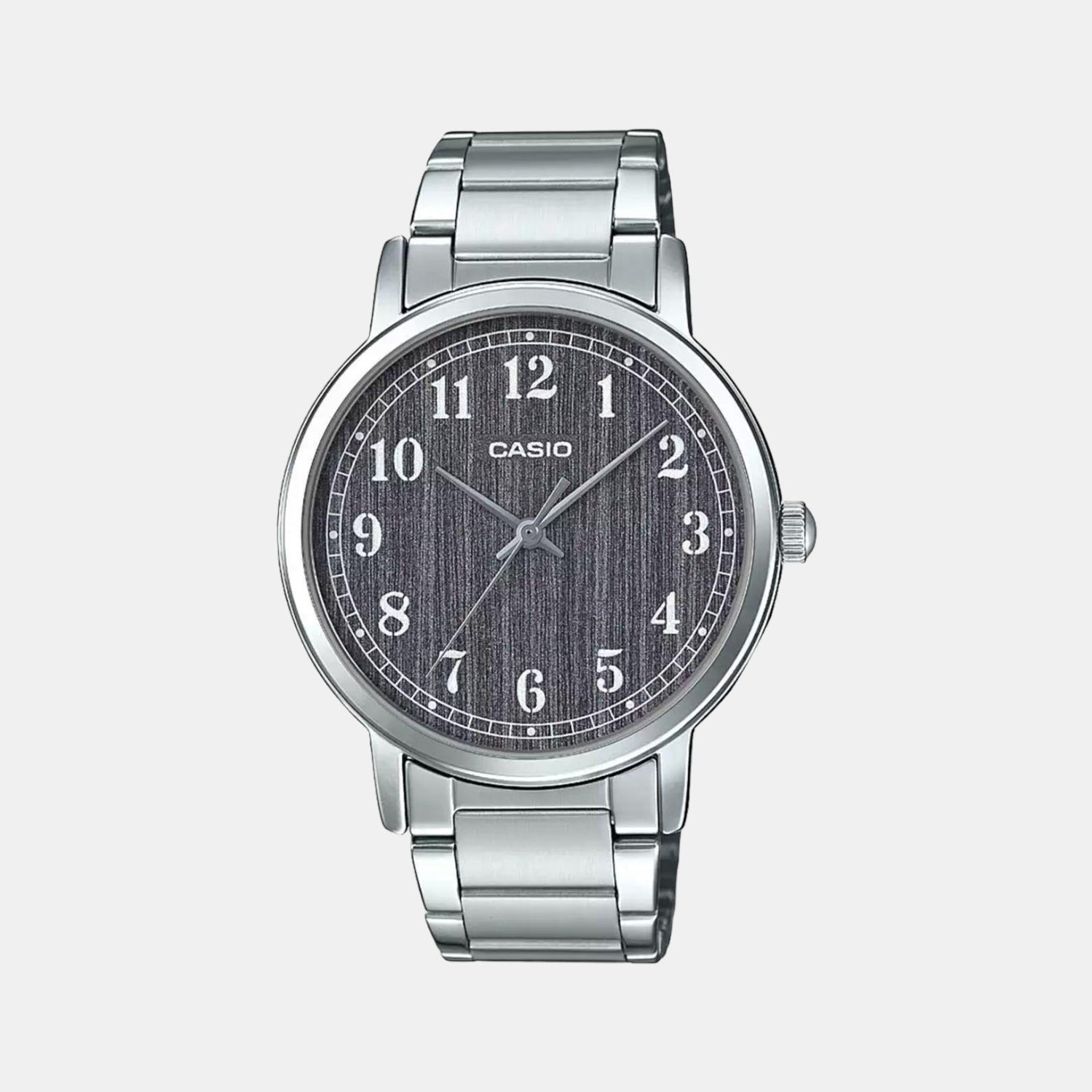 Casio Enticer Men Quartz Grey Dial Analog Stainless Steel Watch A1518