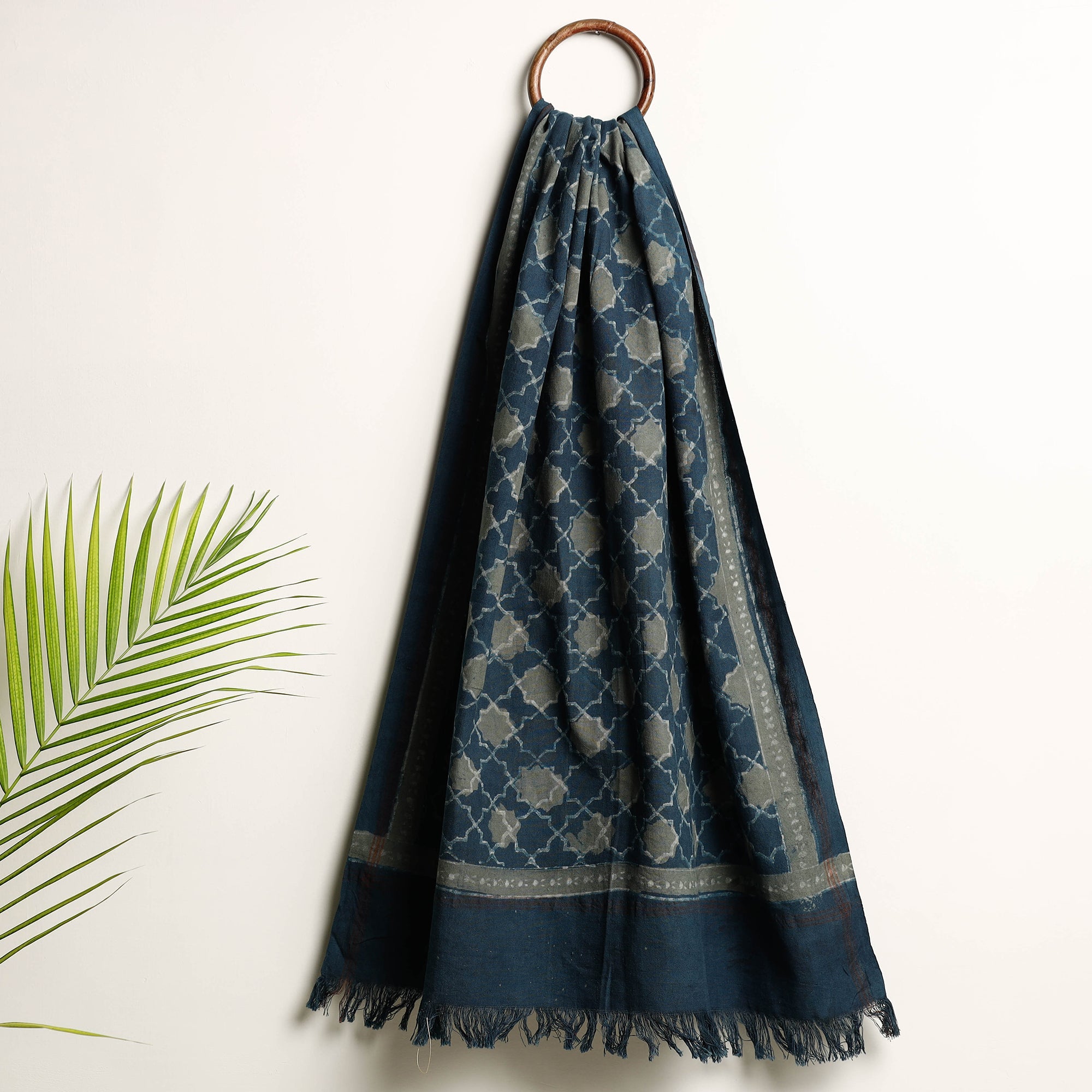 SOUTH KARGHA Blue - Akola Block Printed Pure Handloom Cotton Towel