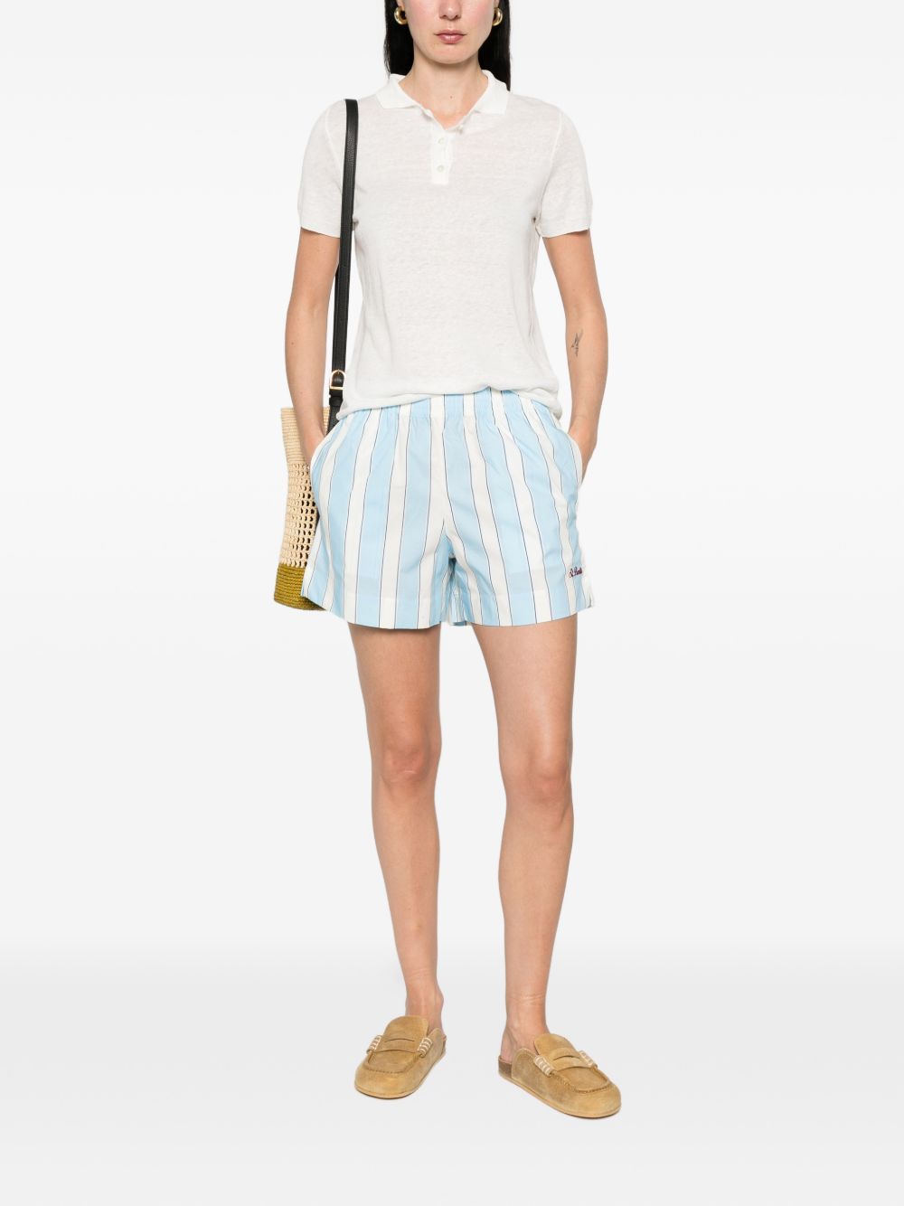Base Linen and cotton blend polo shirt - view 3