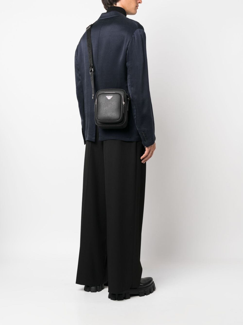 Emporio Armani Leather Top Zip Bag - view 4
