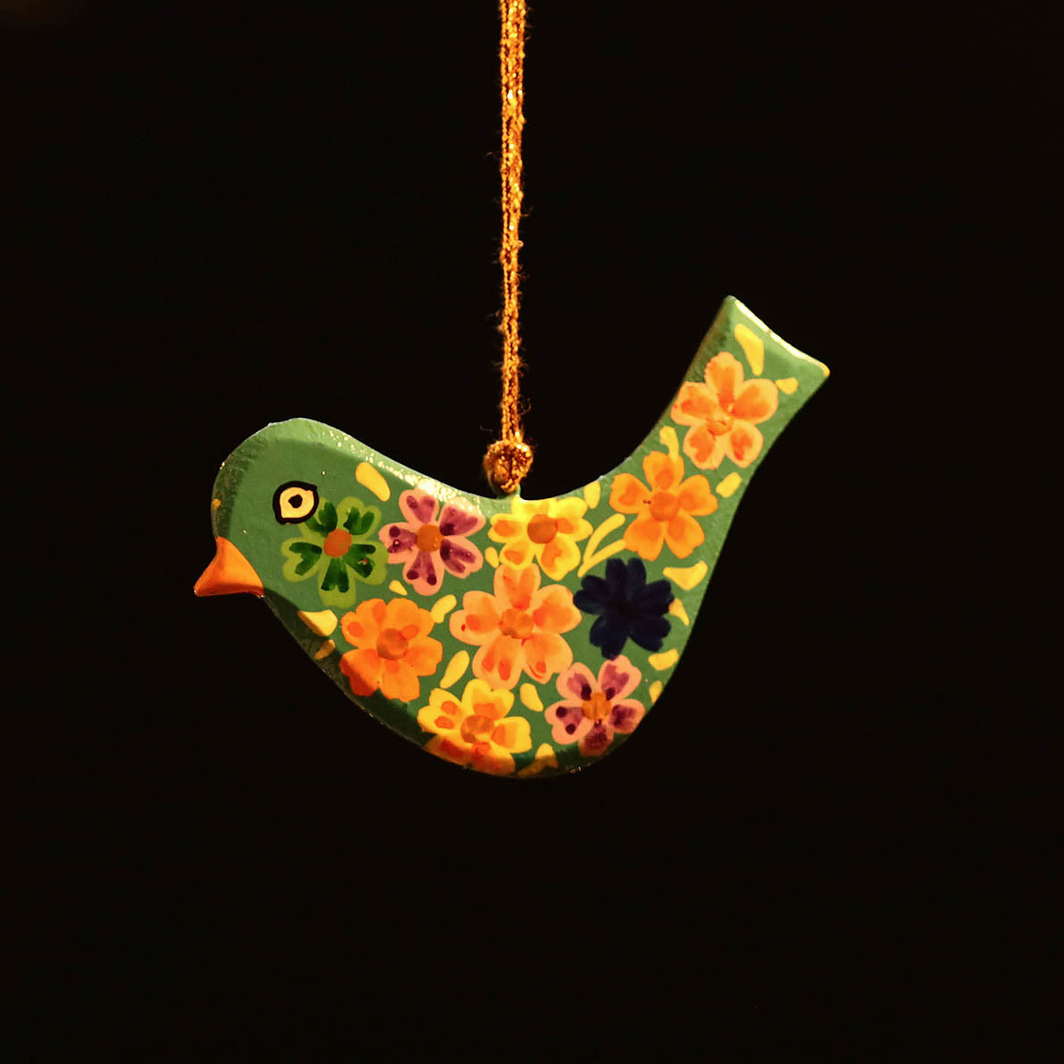 ZAHID HUSSAIN BHAT Bird - Kashmir Handpainted Christmas Decor Ornament - view 2