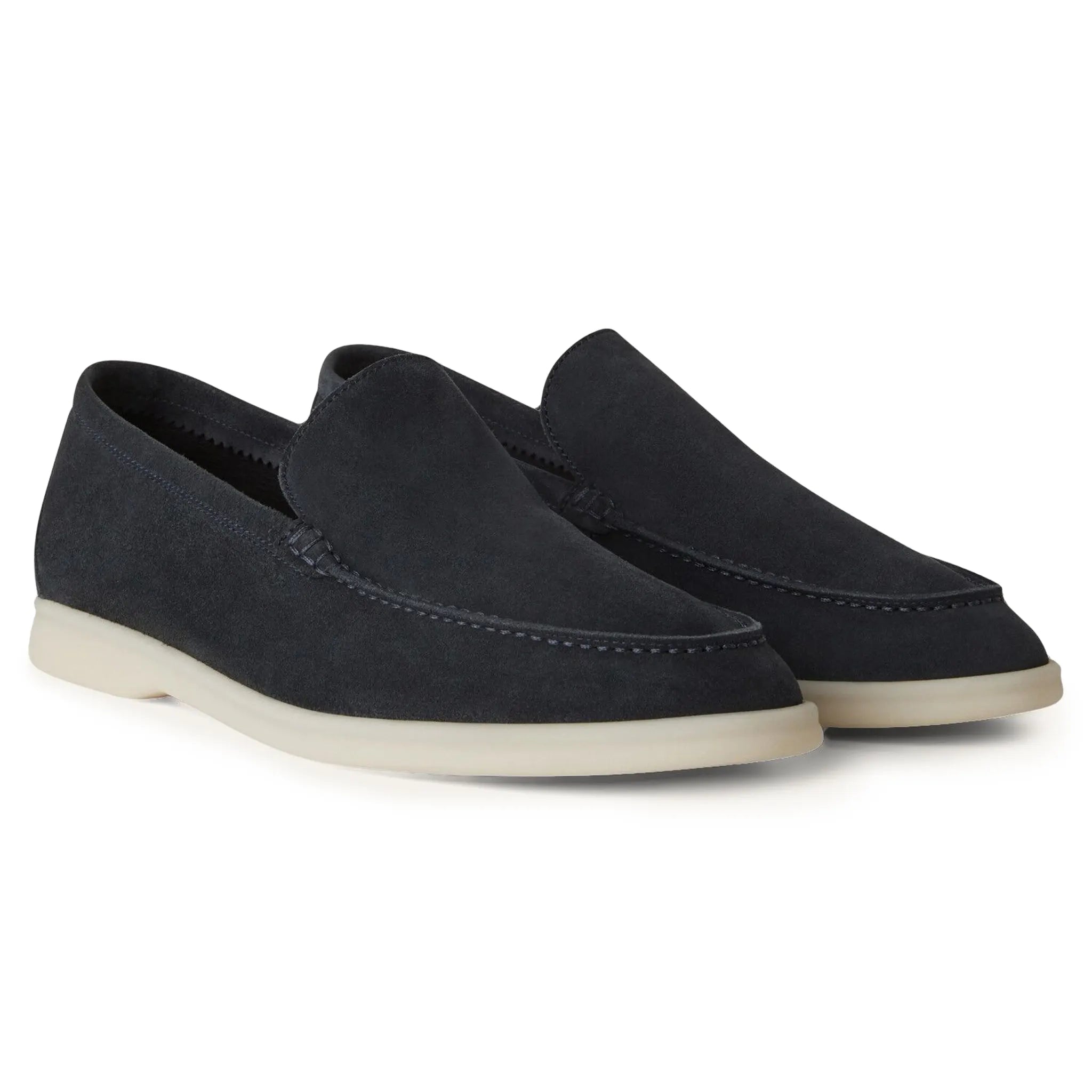 Loro Piana Summer Walk Suede Classic Blue Loafers - view 2