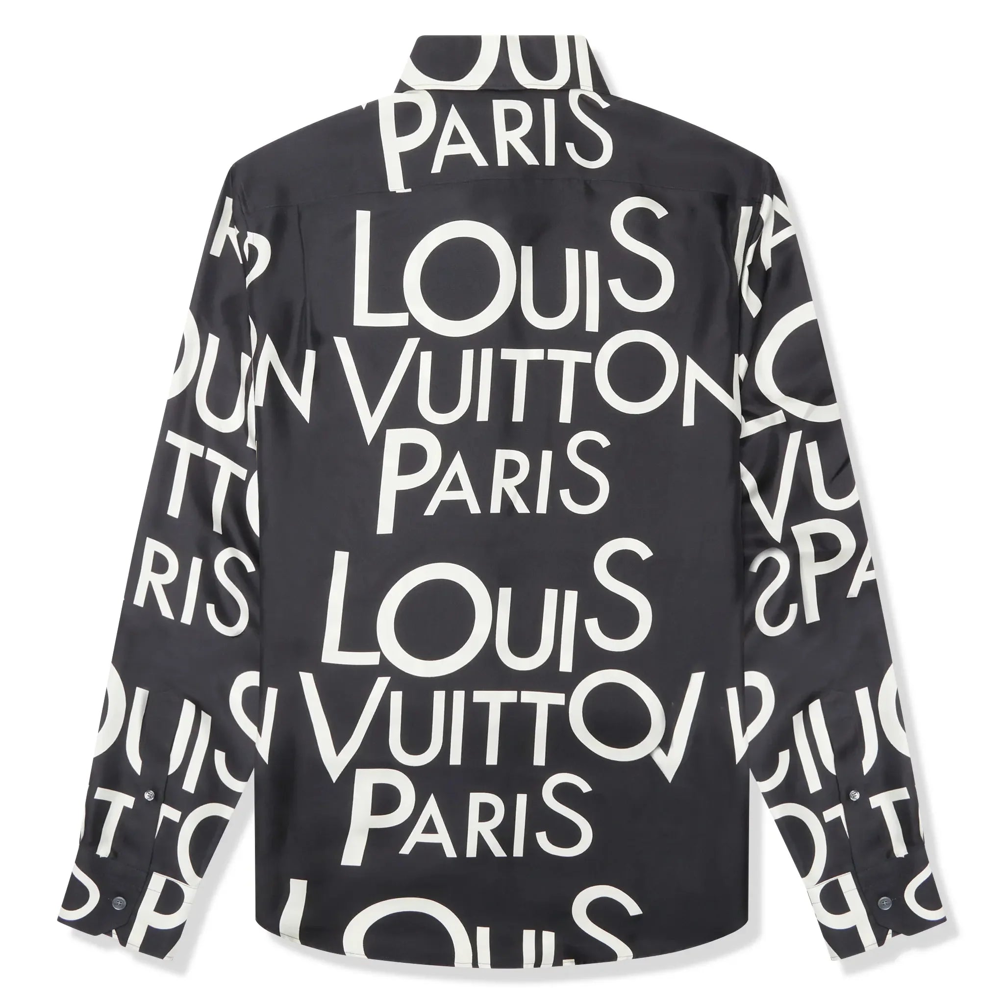 Louis Vuitton Typography Silk Navy White Shirt - view 2