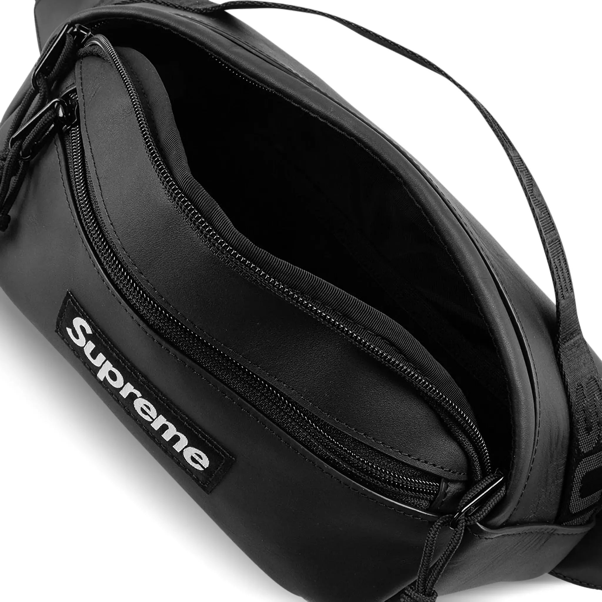 Supreme Leather Black Waist Bag (FW23) - view 3