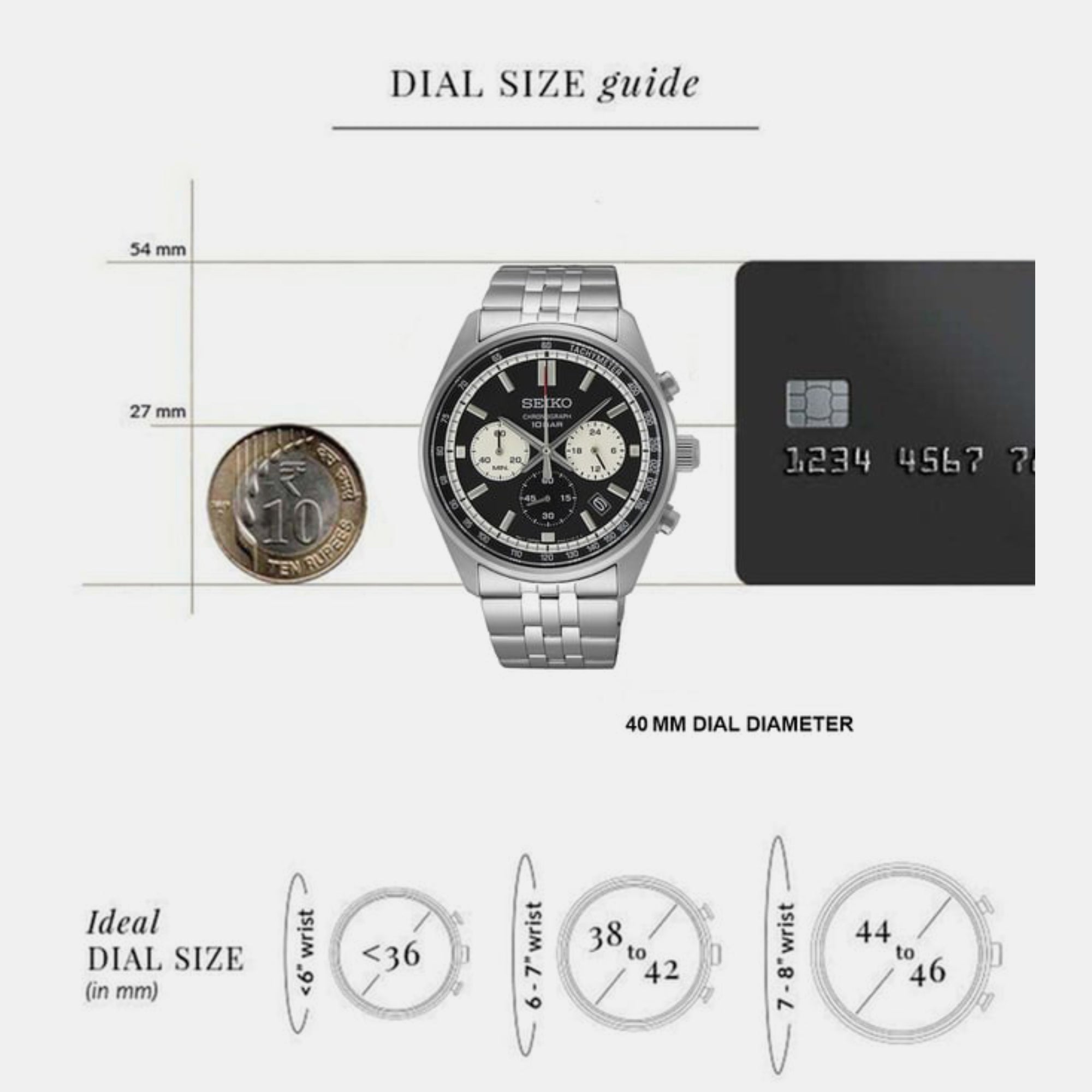 Seiko Dress Men Quartz Black Dial Chronograph Stainless Steel Watch SSB429P1 - view 4