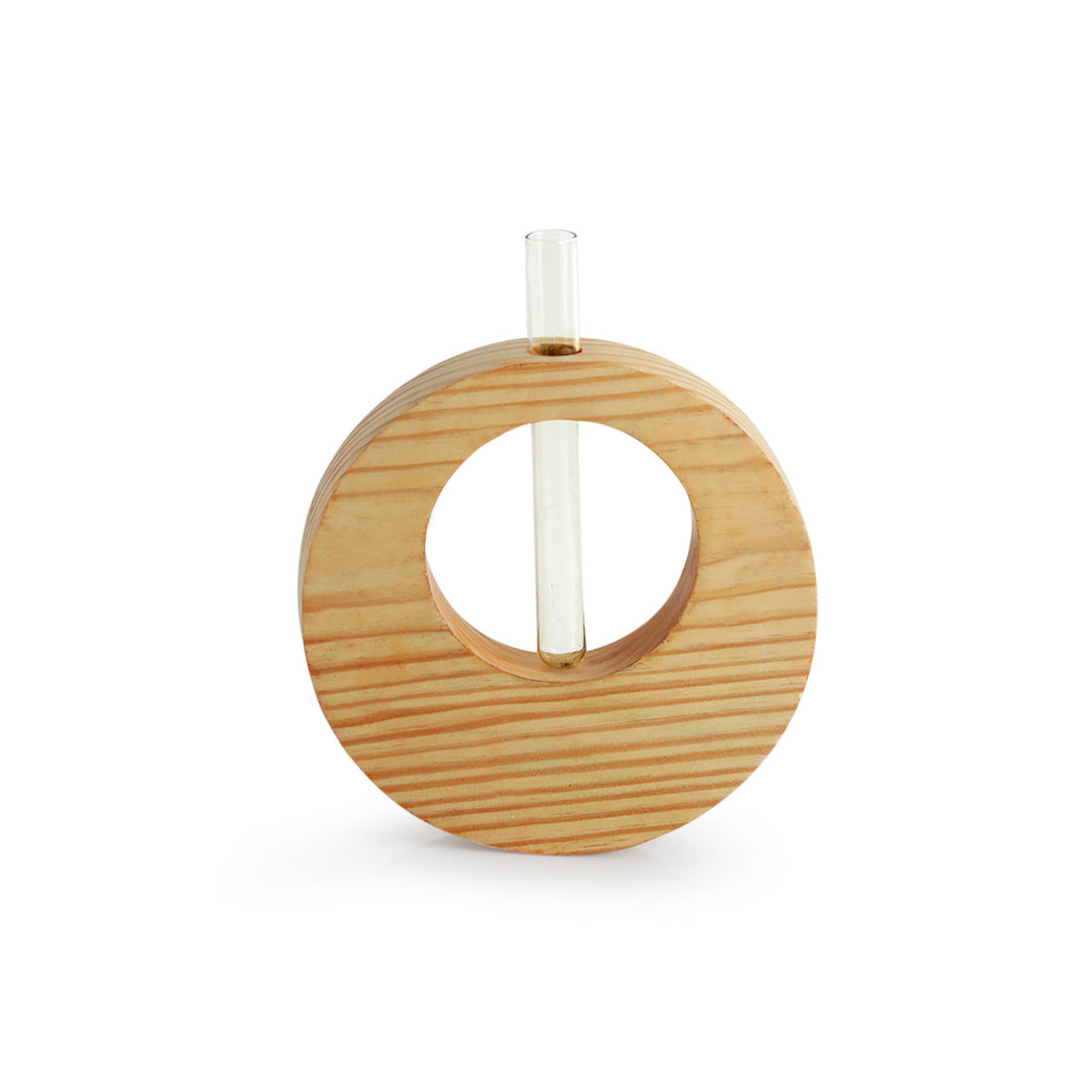 EXCLUSIVELANE 'Pine Ring Glass Garden' Test Tube Table Planter/Vase (9 Inch, Light Brown) - view 2