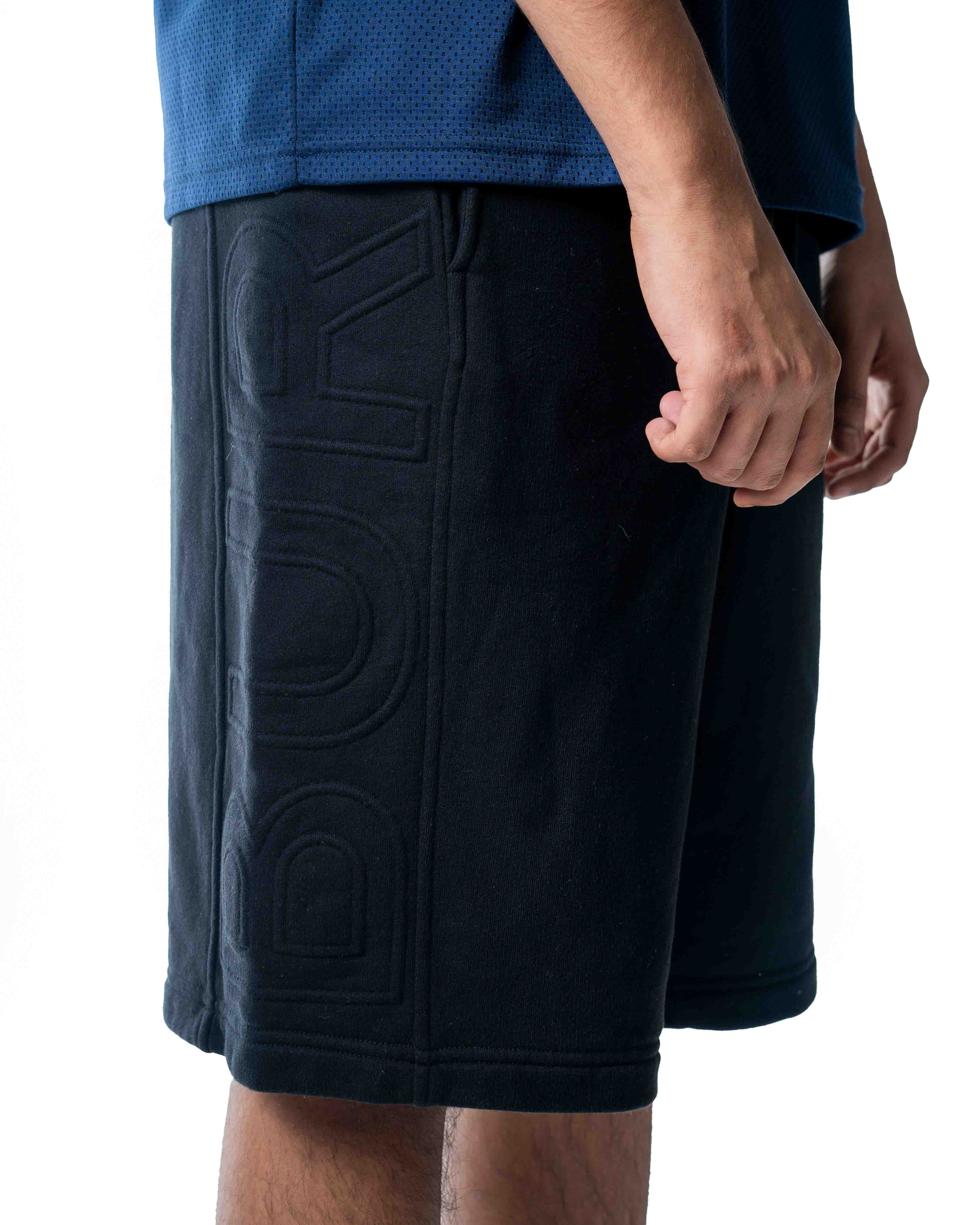 Burberry Black Embossed Logo Shorts - view 2