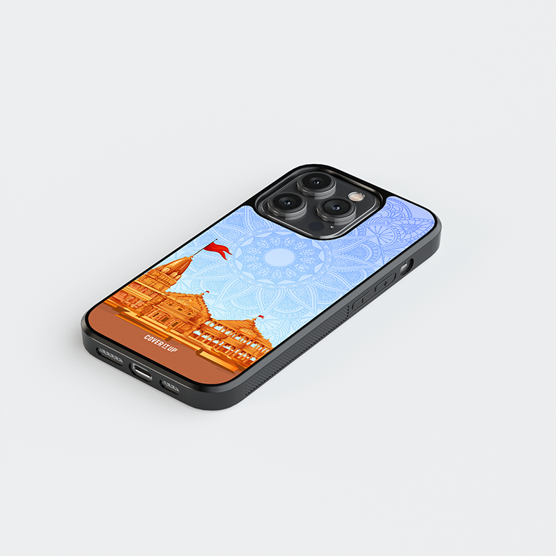 Design Phone Cases Mandala Ayodhya Temple Glass case - view 5