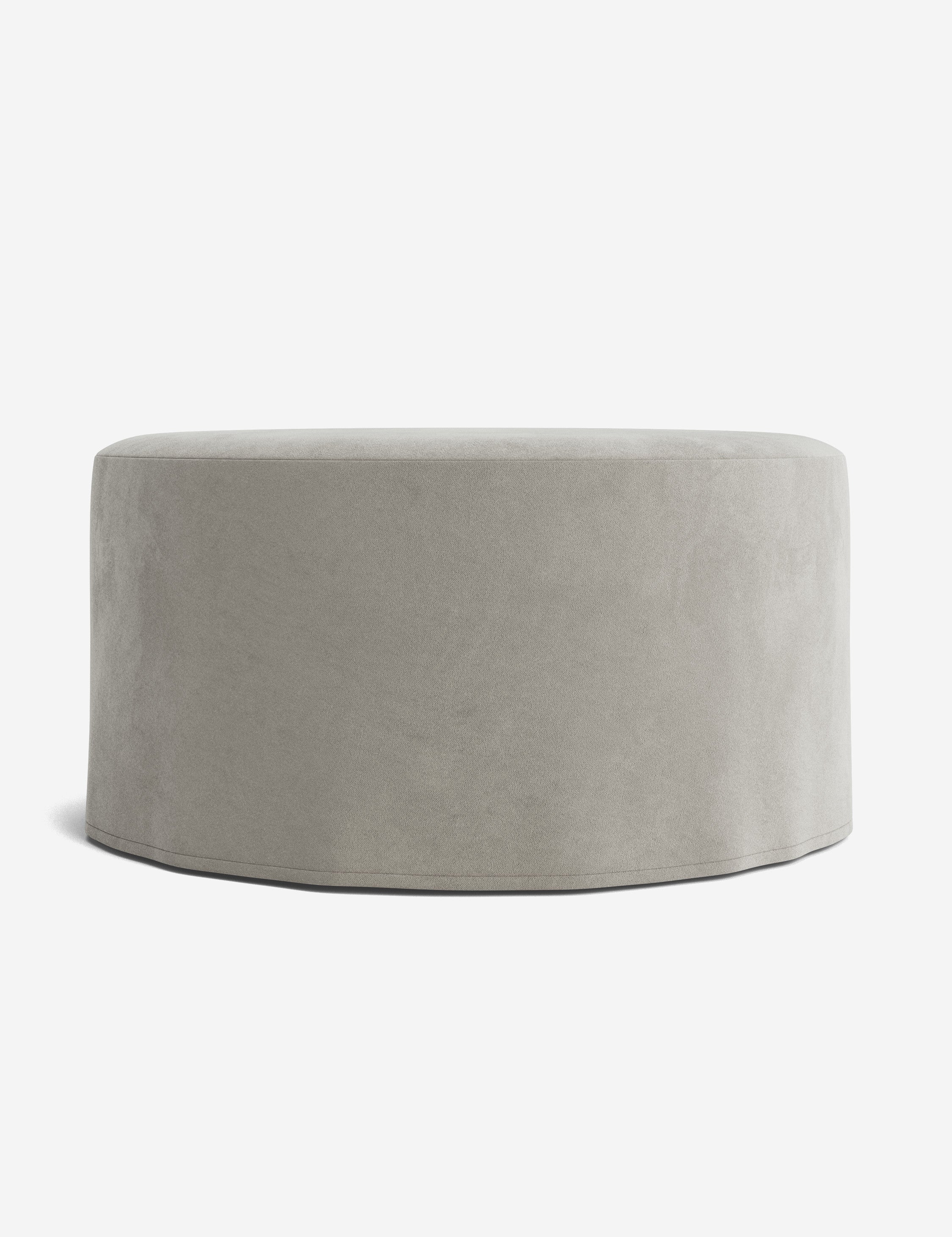 Lulu and Georgia Portola Slipcover Round Ottoman - view 21