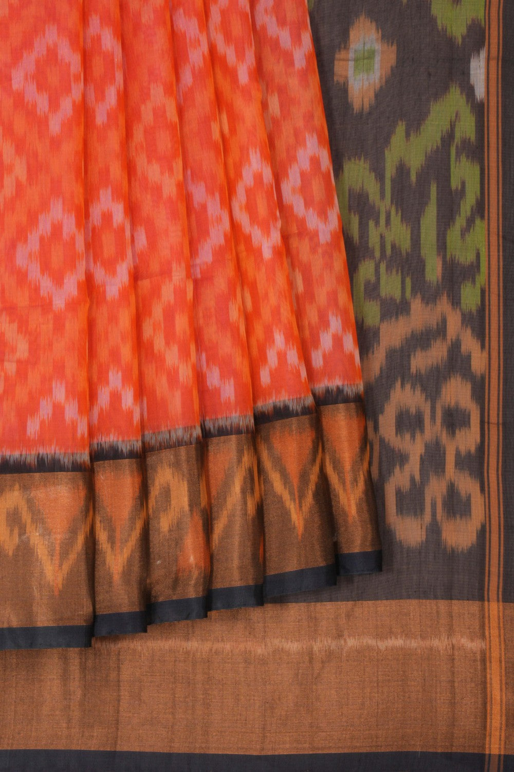 Kalanjali Ikat Cotton-Silk Fuchsia-Pink Saree