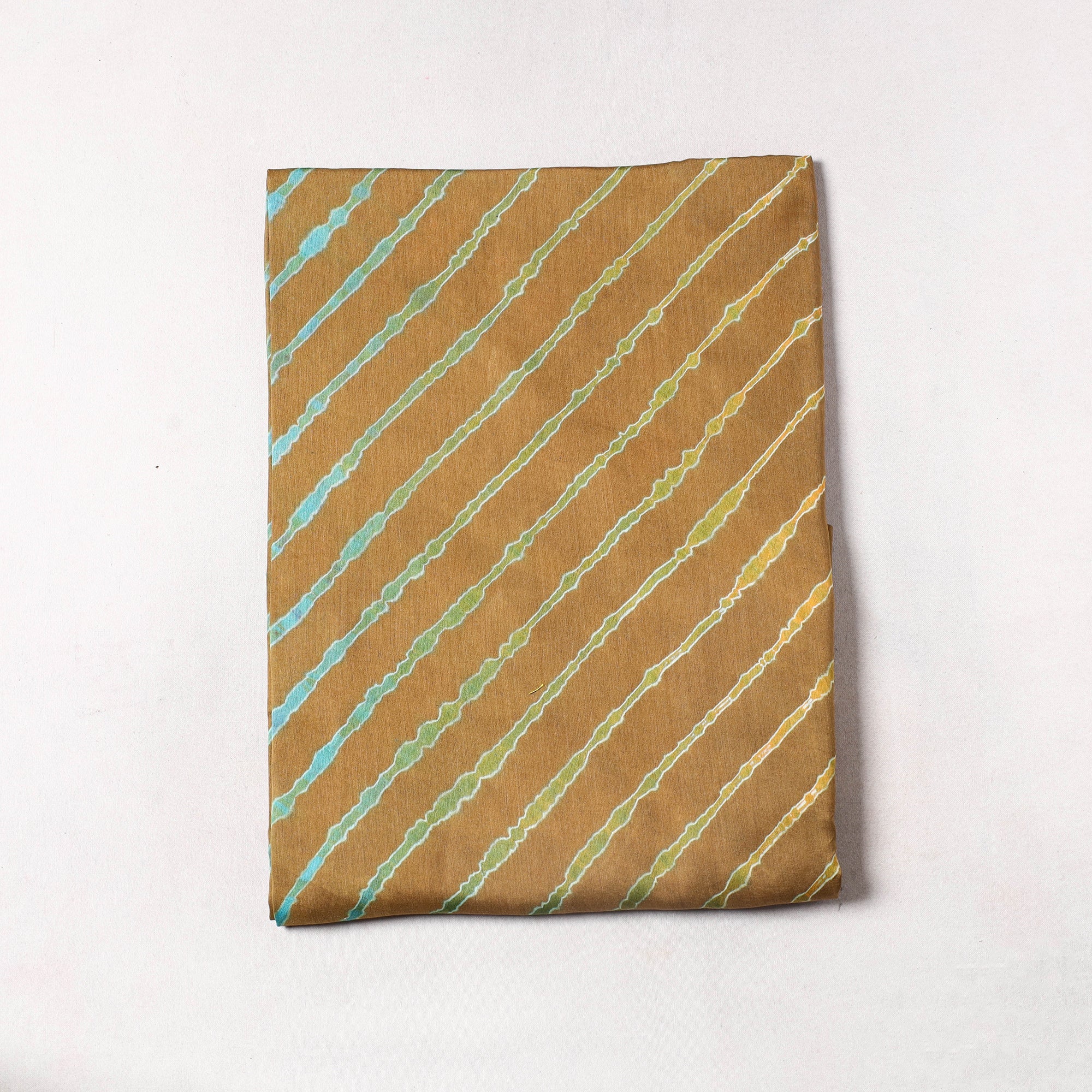 LEHARIYA BY BADSHAH MIYAN Brown - Leheriya Tie-Dye Chanderi Silk Precut Fabric (1.3 Meter) 48