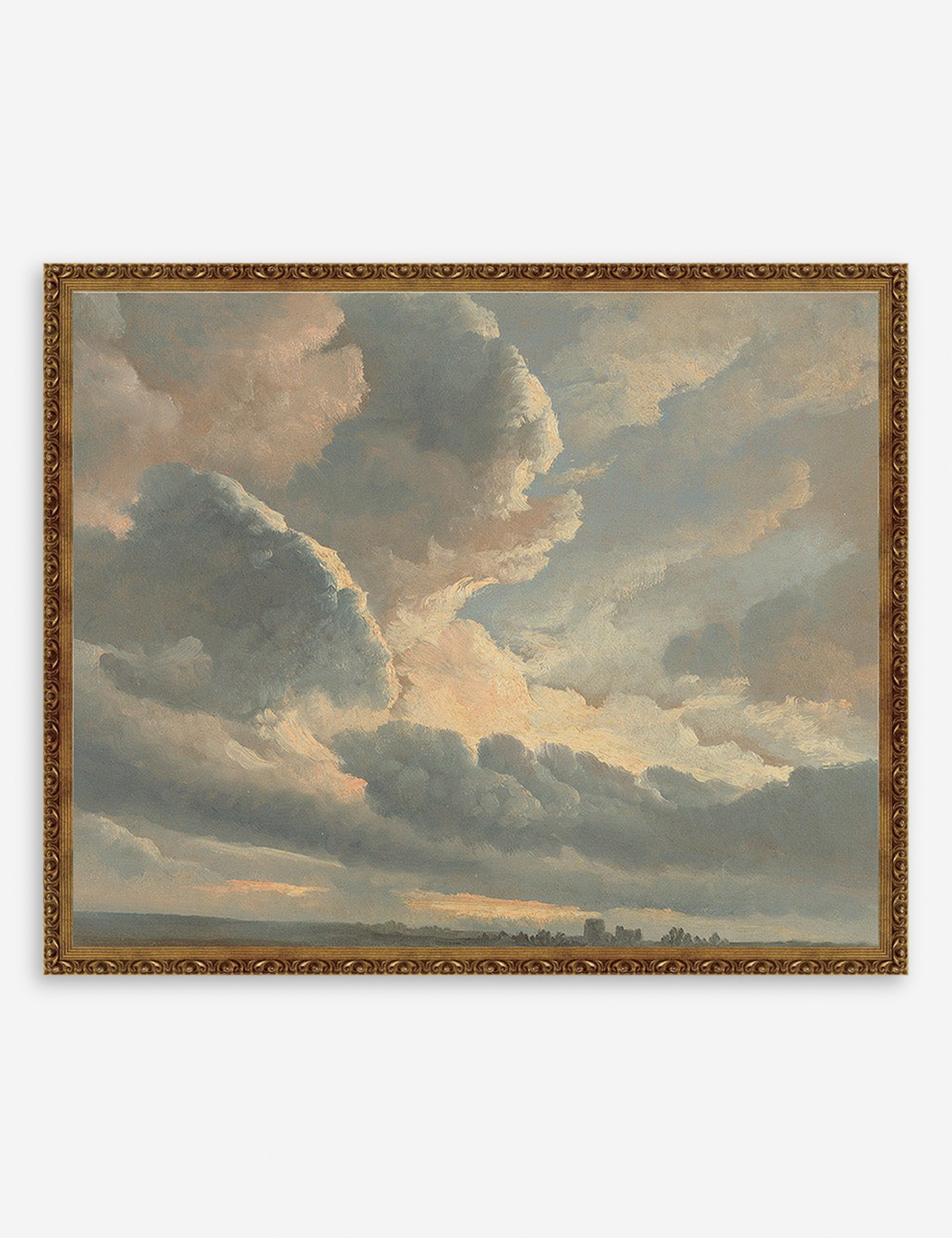 Lulu and Georgia Study of Clouds with a Sunset near Rome Wall Art by Simon Alexandre Clement Denis - view 3