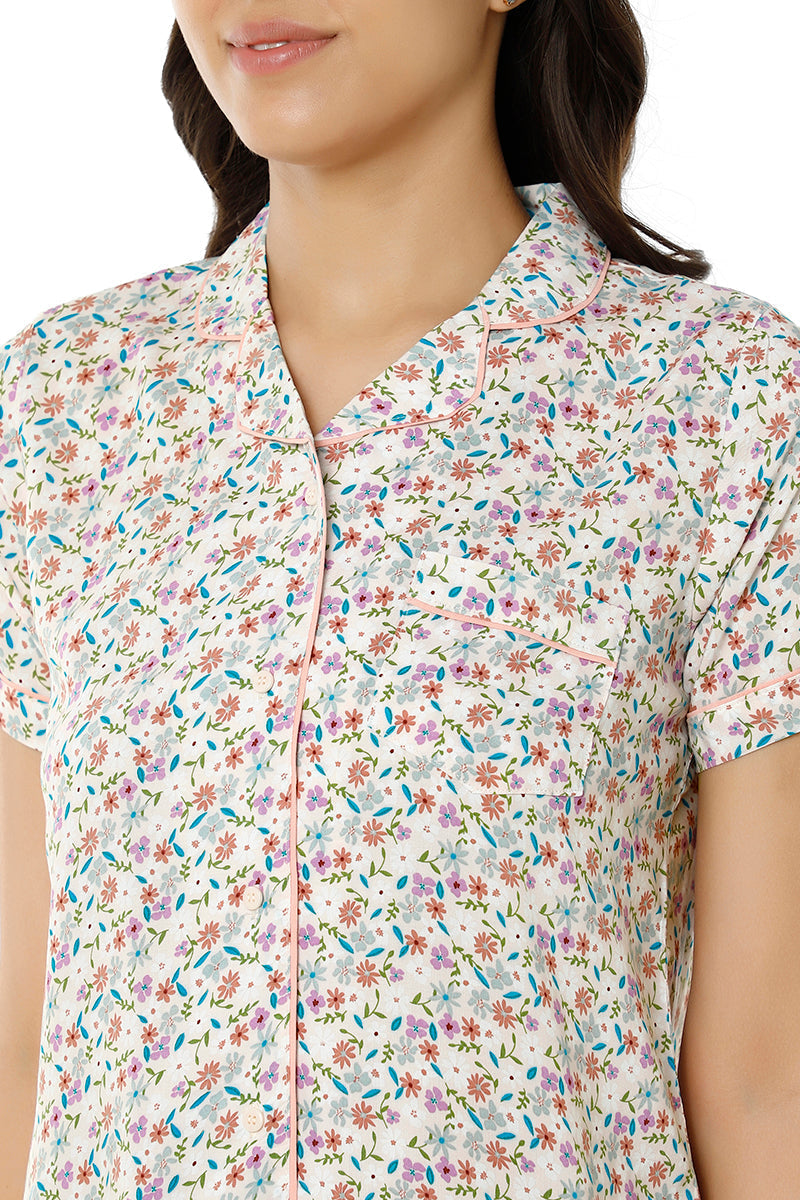 Amante Sleep Shorts Set - Ditsy Floral Print - view 4