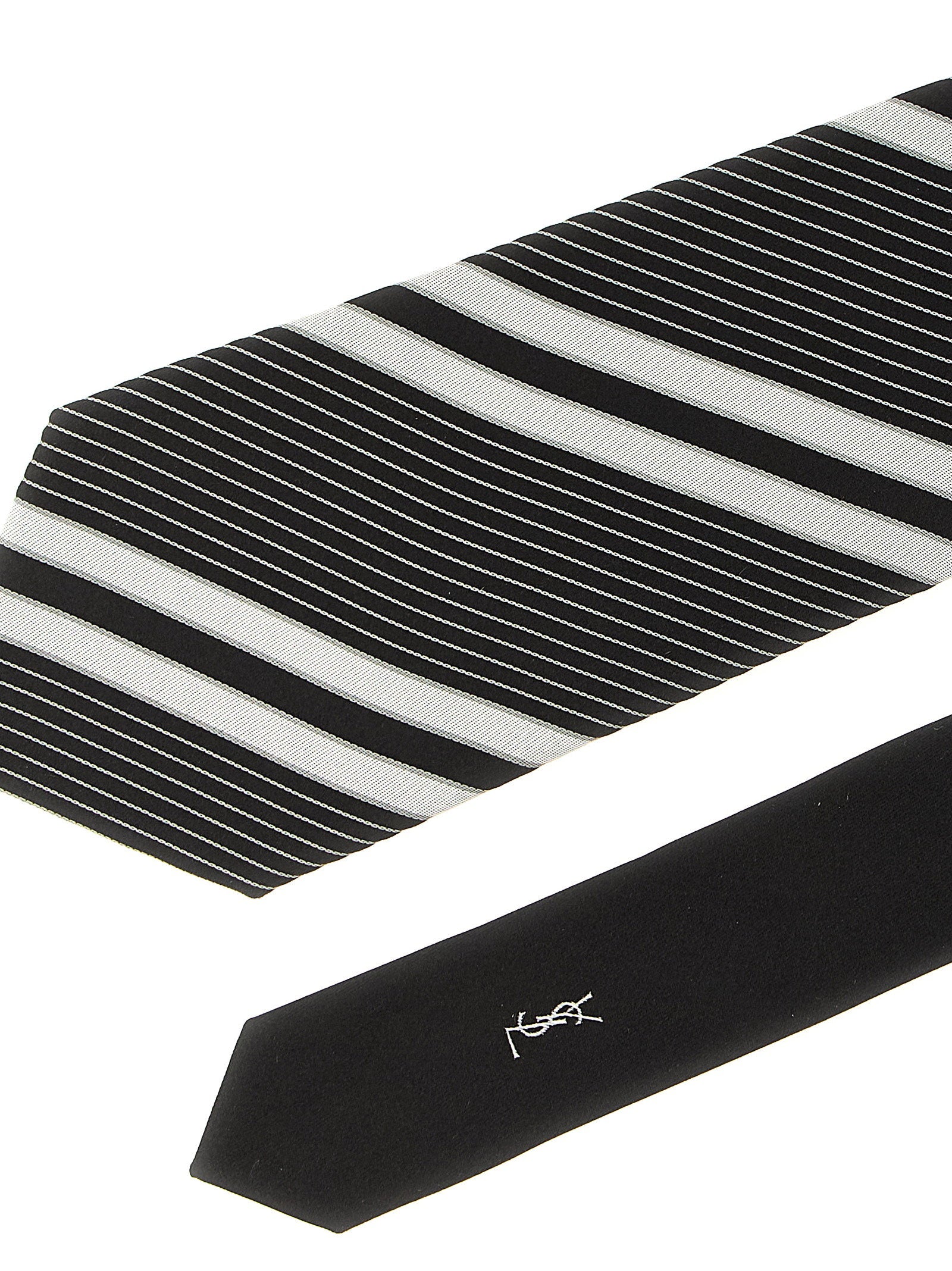 Saint Laurent Jacquard Diagonal Striped Tie – 100% silk - view 3